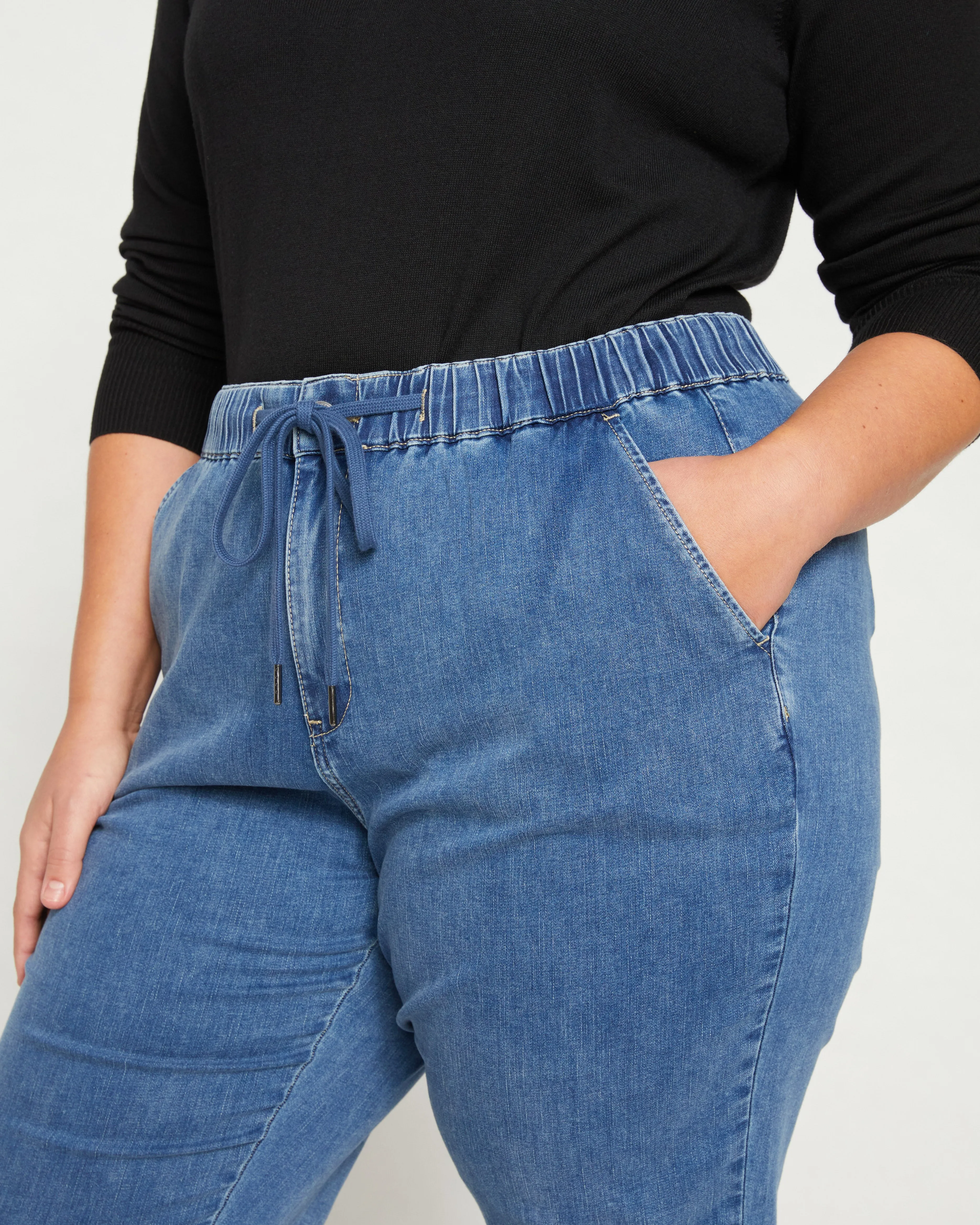 ComfortDenim Drawstring Jean Trouser - Tidal Indigo sold by Universal Standard product image thumbnail 2