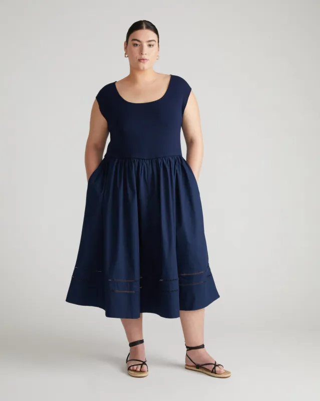 Chloe Combo Dress - Classic Navy sold by Universal Standard