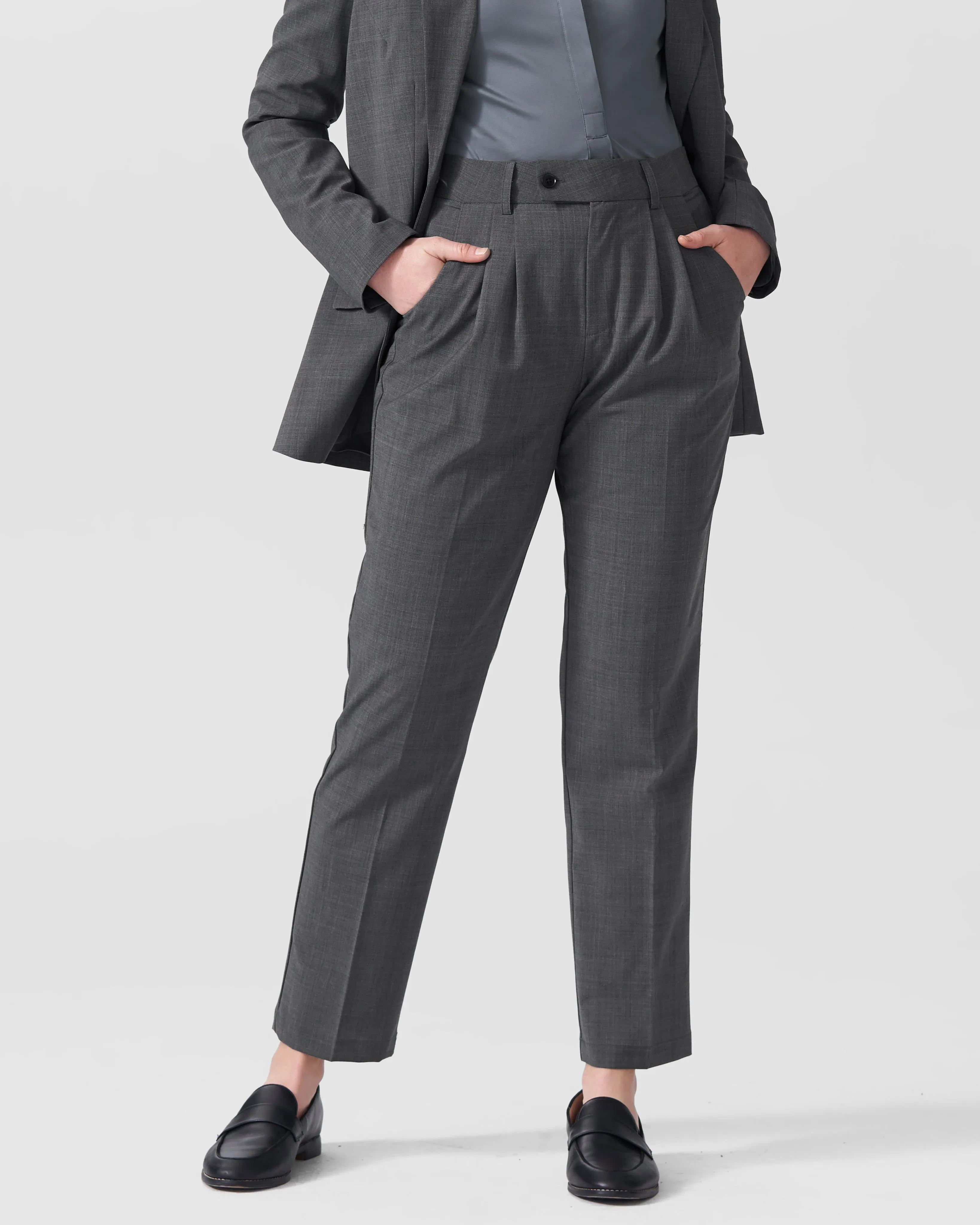 Silvia Slim Cut Trousers 29 inch - Slate sold by Universal Standard