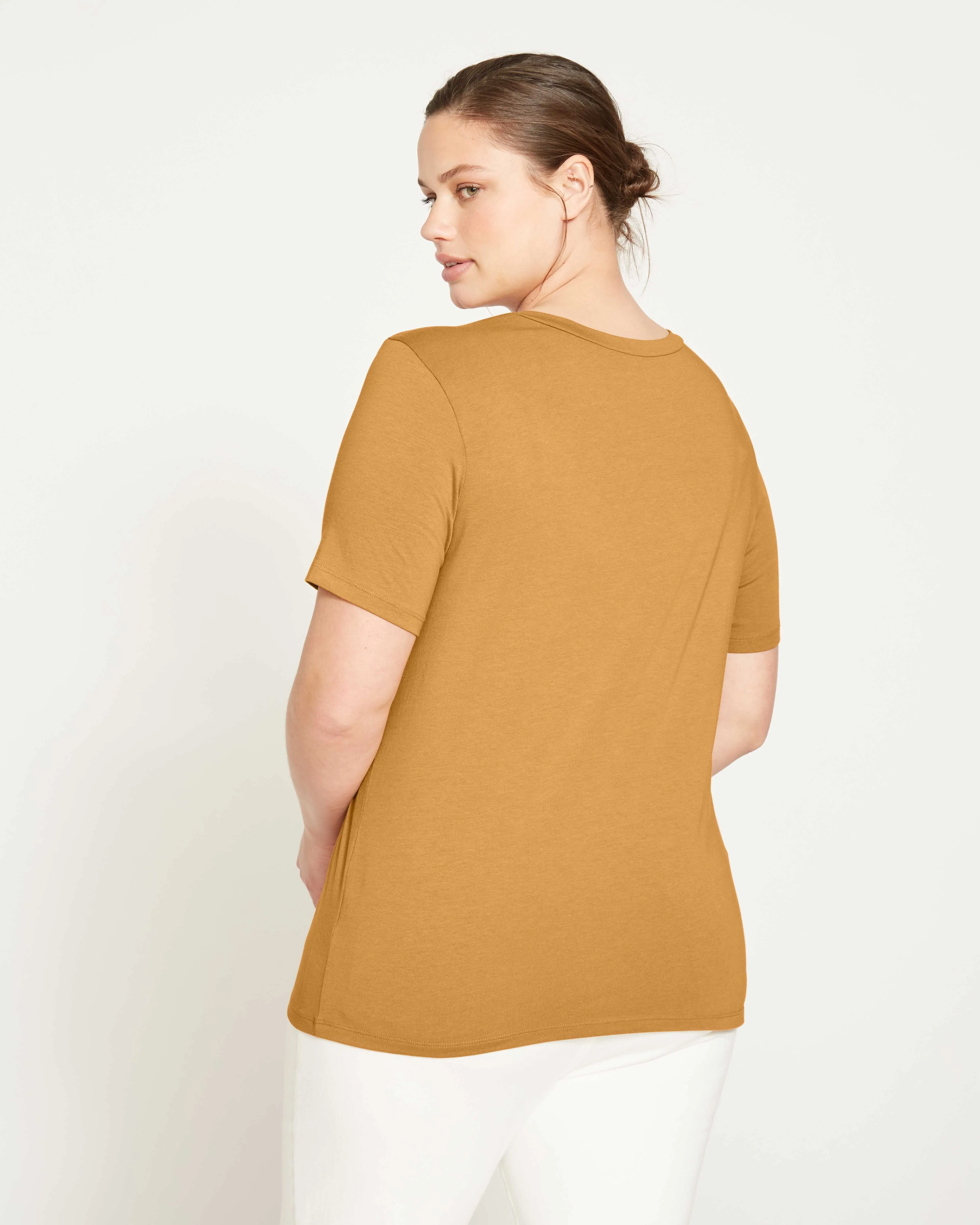 Elevated Buttons Tee - Caramel sold by Universal Standard product image thumbnail 4