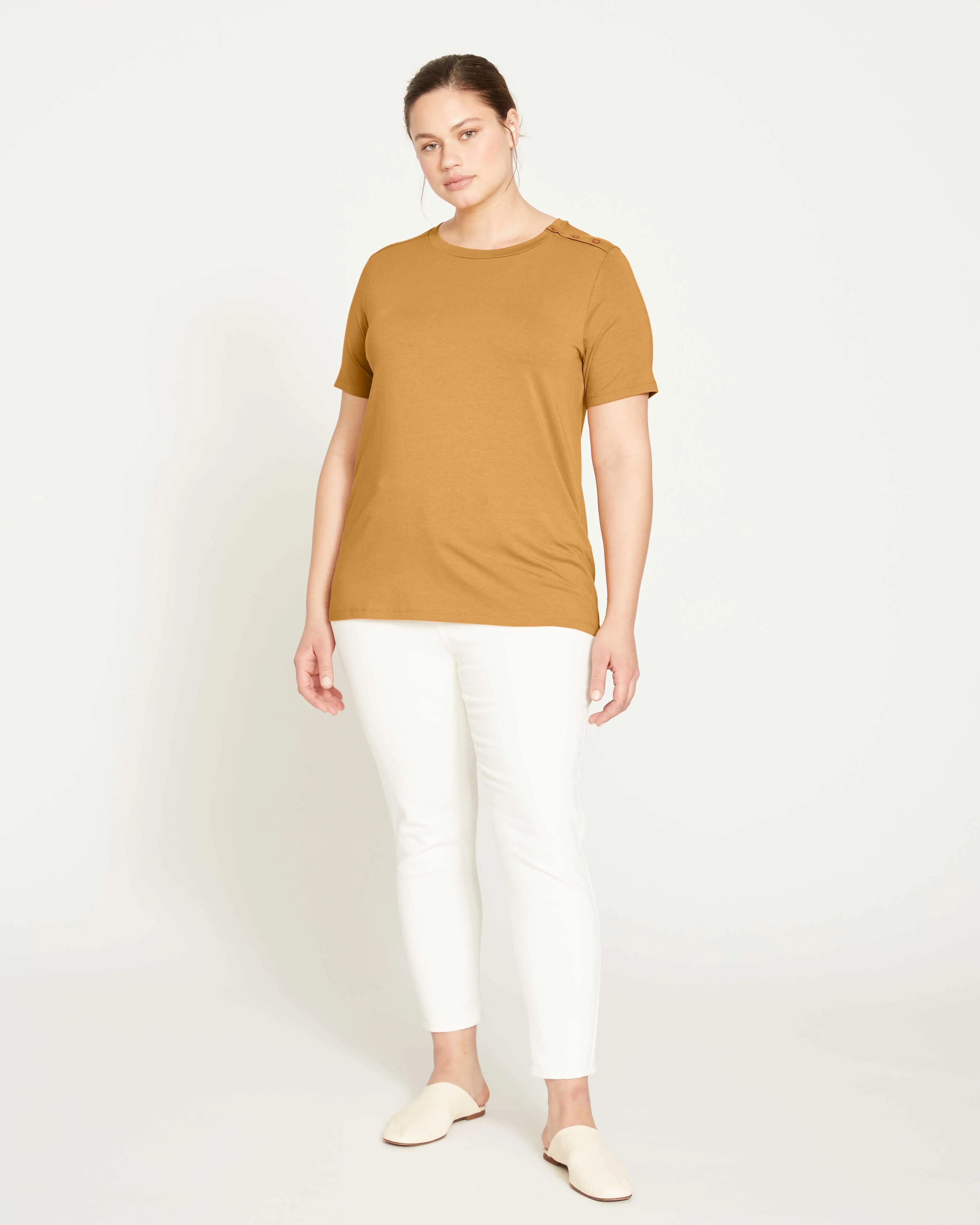 Elevated Buttons Tee - Caramel sold by Universal Standard product image thumbnail 2