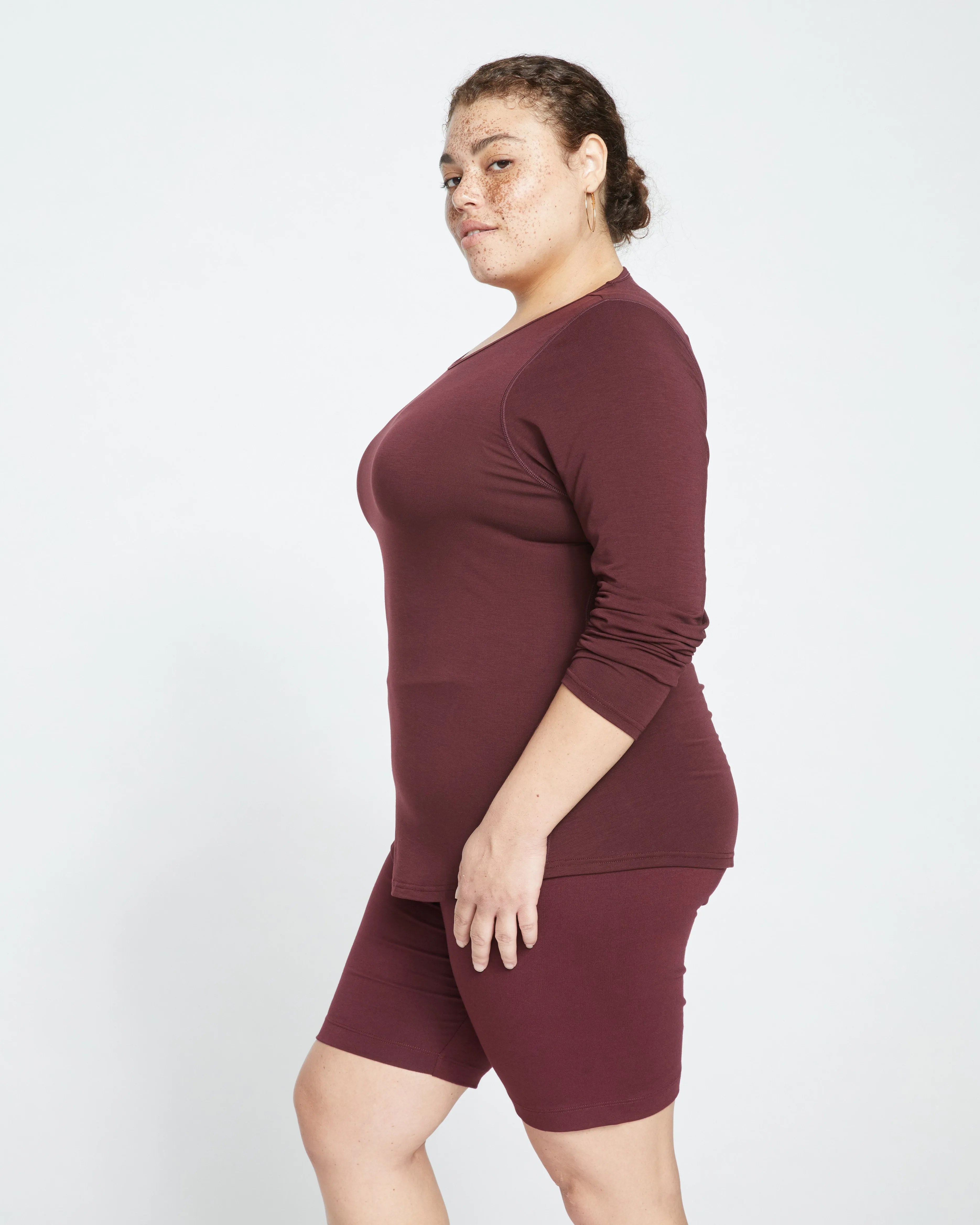 Mia Long Sleeve Movement Tee - Black Cherry sold by Universal Standard product image thumbnail 3