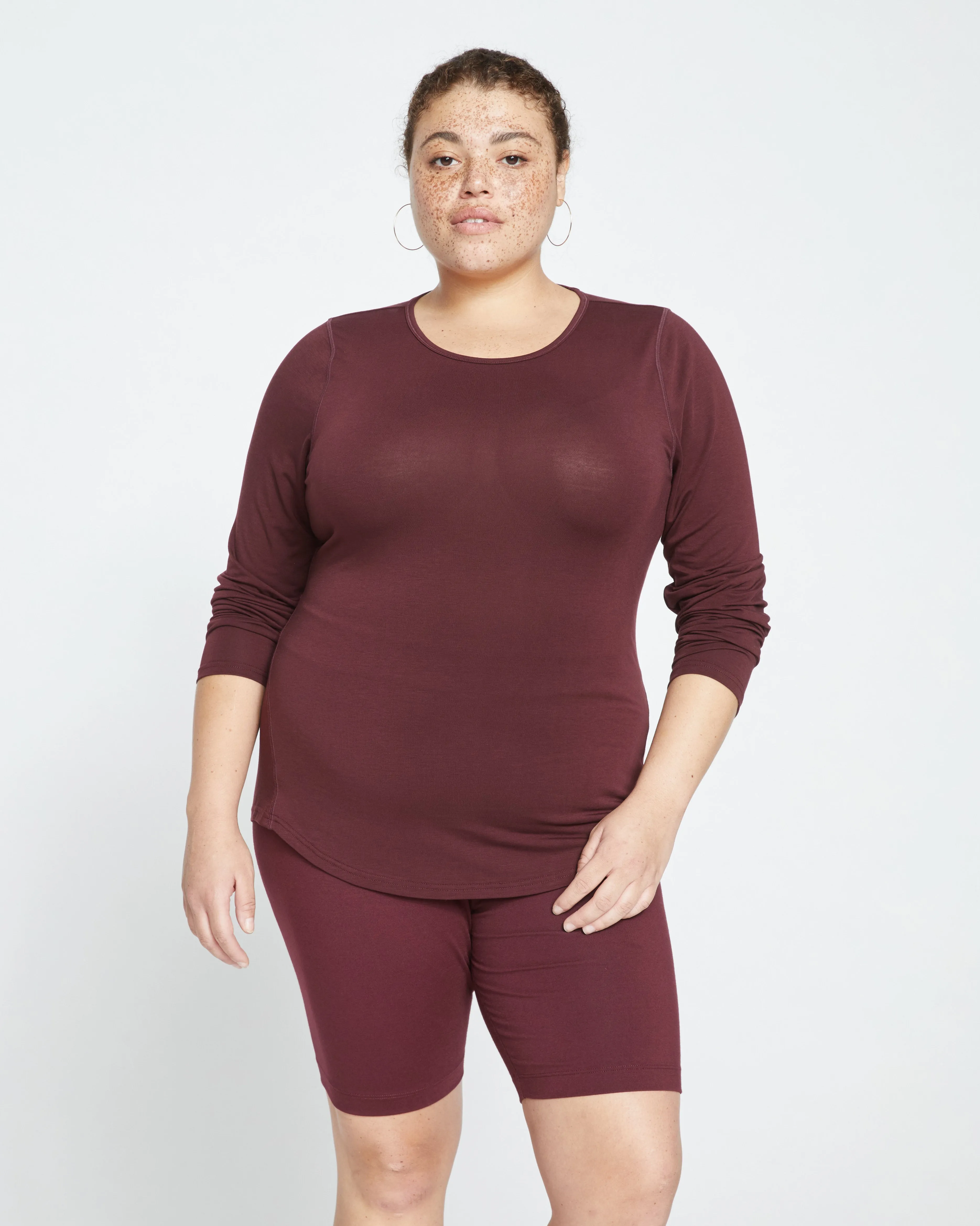 Mia Long Sleeve Movement Tee - Black Cherry sold by Universal Standard product image thumbnail 2