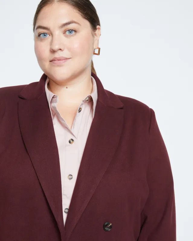 Jackson Tailored Coat - Black Cherry sold by Universal Standard
