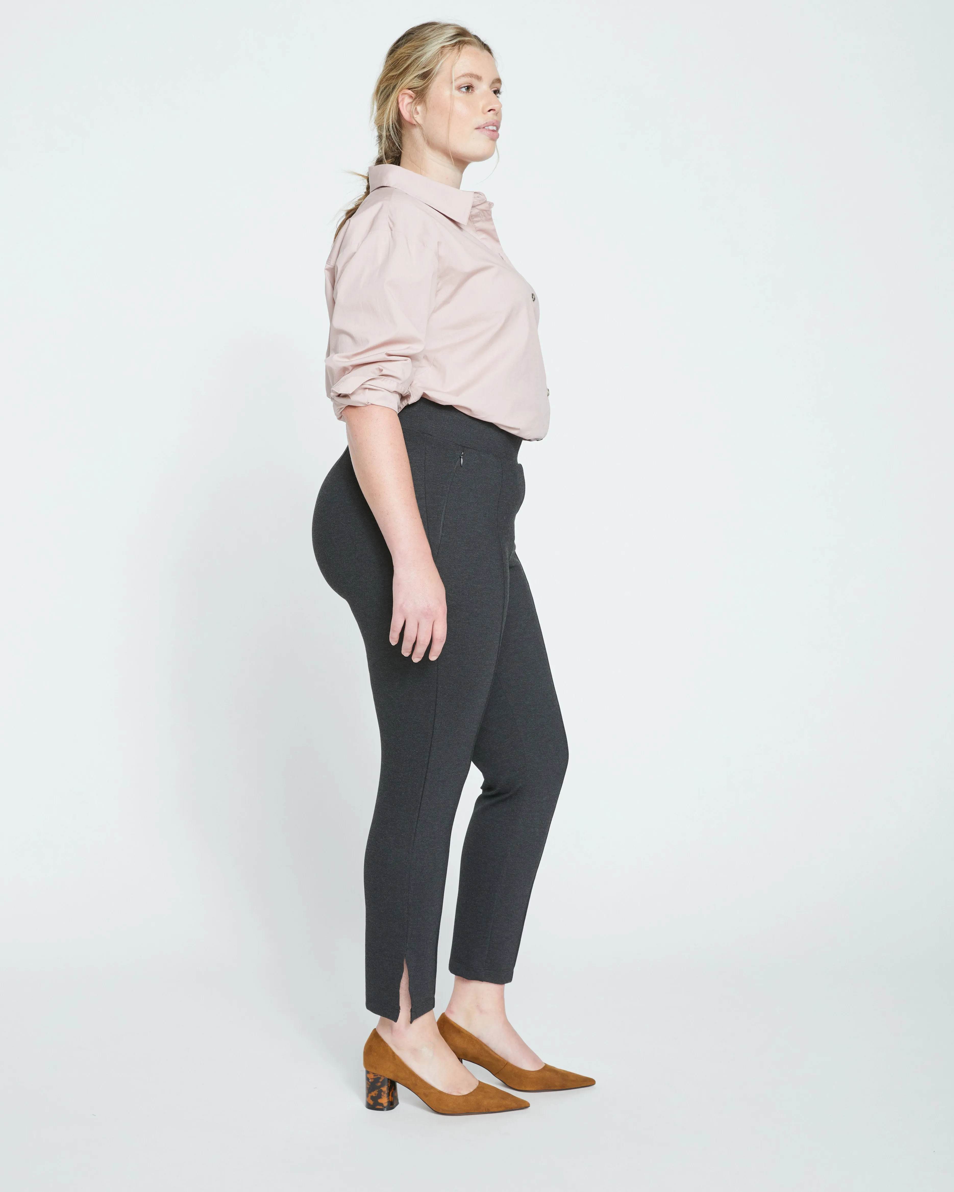 Skinny Pintuck Ponte Pants 28 Inch - Charcoal sold by Universal Standard product image thumbnail 3