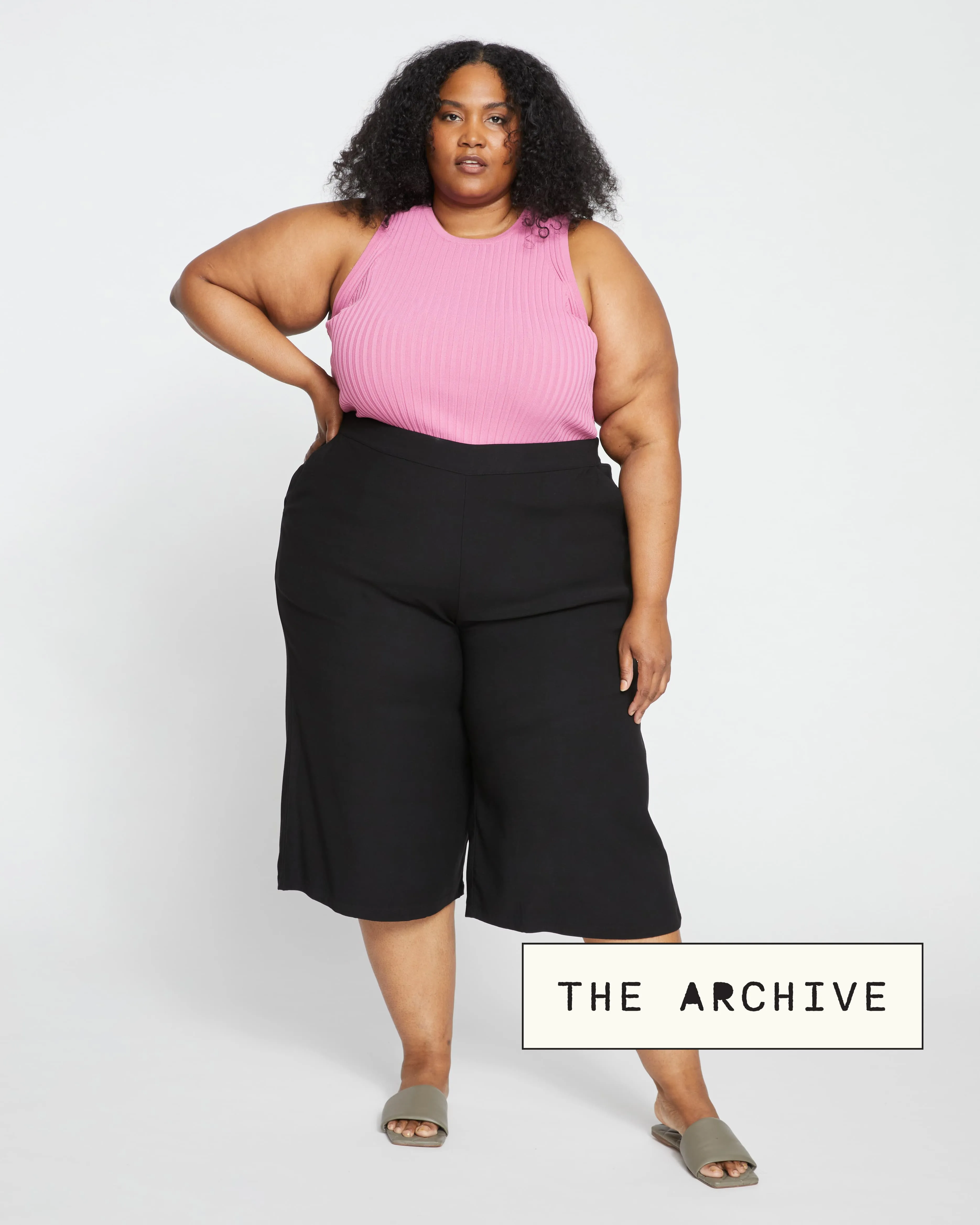 Elvo Double Luxe Culottes - Black sold by Universal Standard