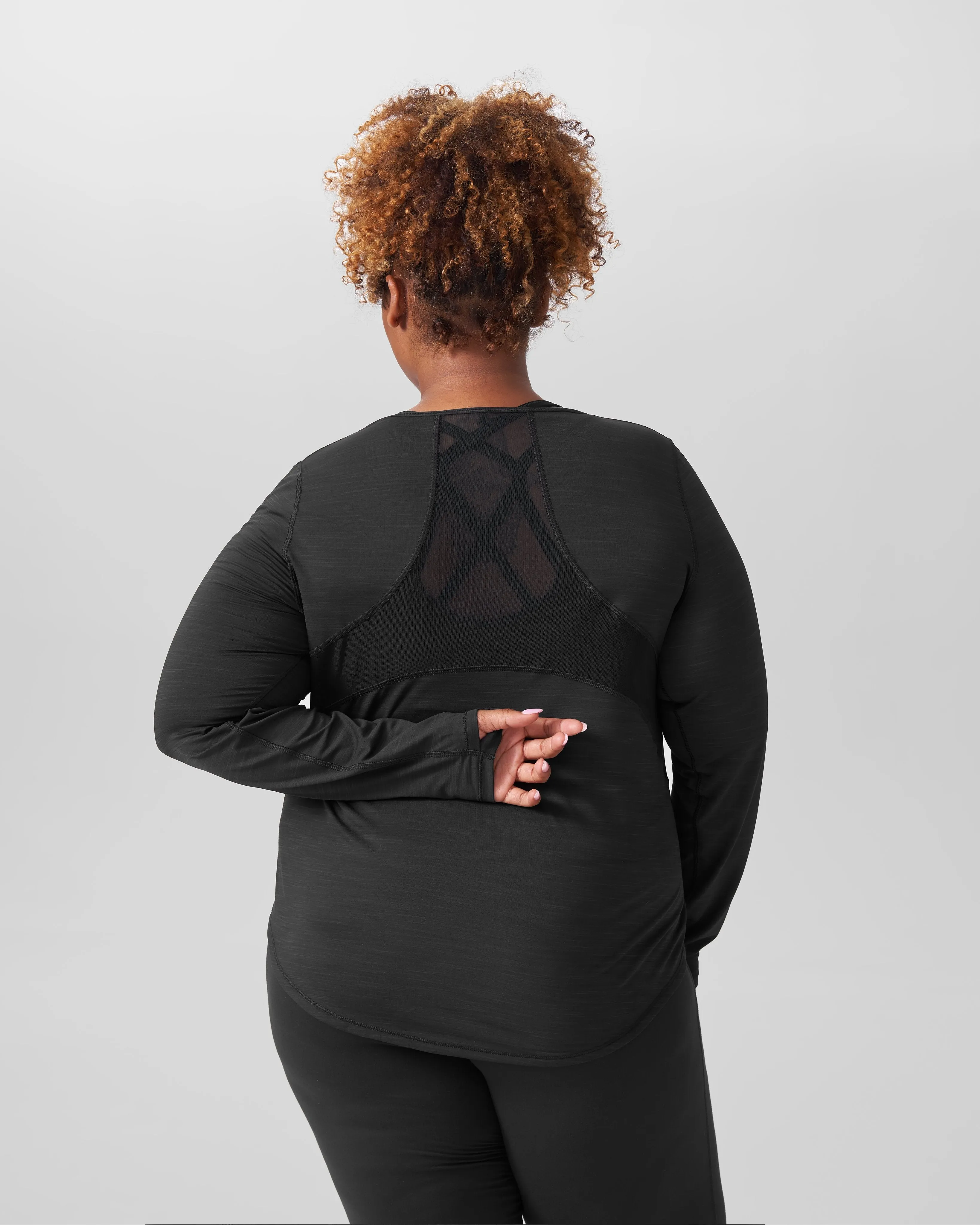 Erika Long Sleeve Mesh Top - Black sold by Universal Standard product image thumbnail 3