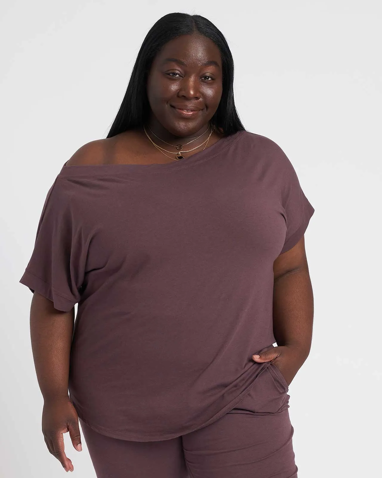 Dolci Short Sleeve Top - Chestnut sold by Universal Standard