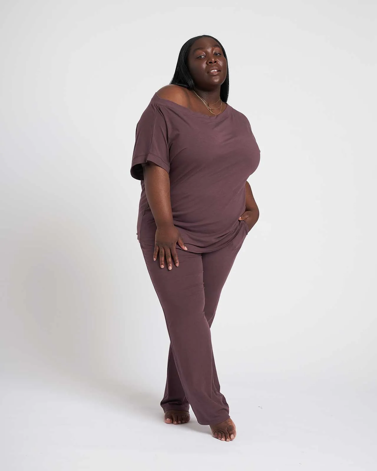 Dolci Short Sleeve Top - Chestnut sold by Universal Standard product image thumbnail 3