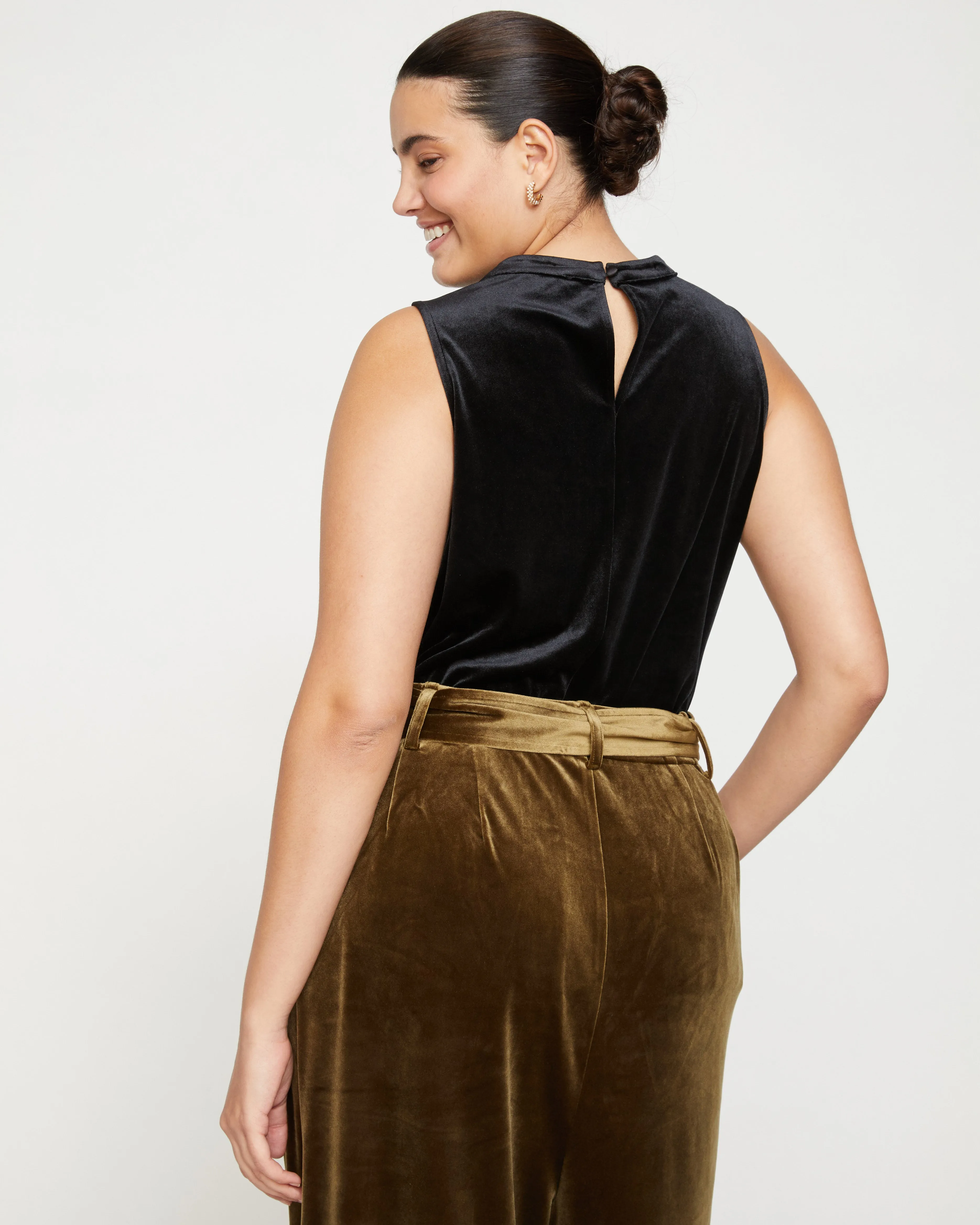 Waltz Velvet Cowl Tank Blouse - Black sold by Universal Standard product image thumbnail 4
