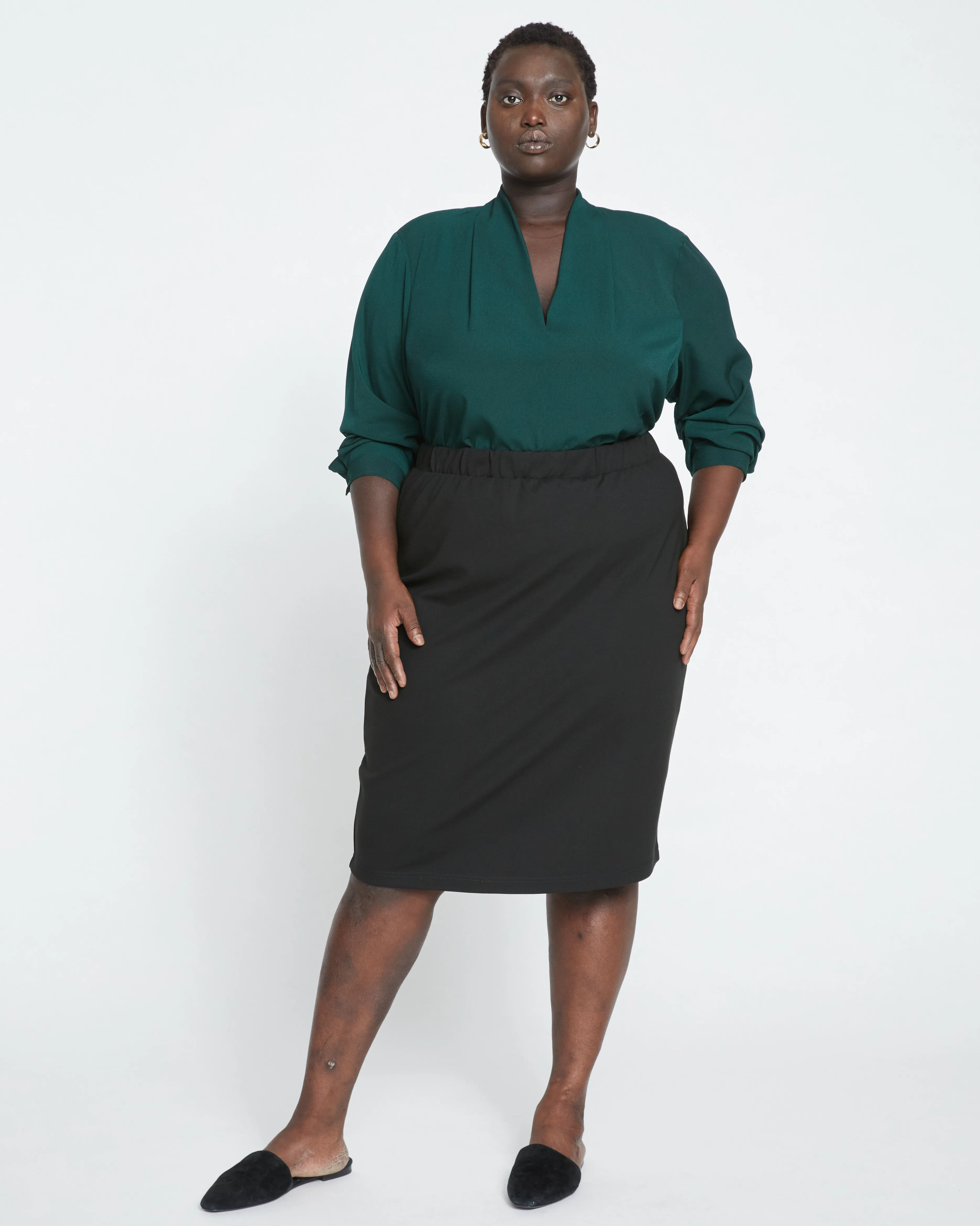 Danube Ponte Skirt - Black sold by Universal Standard