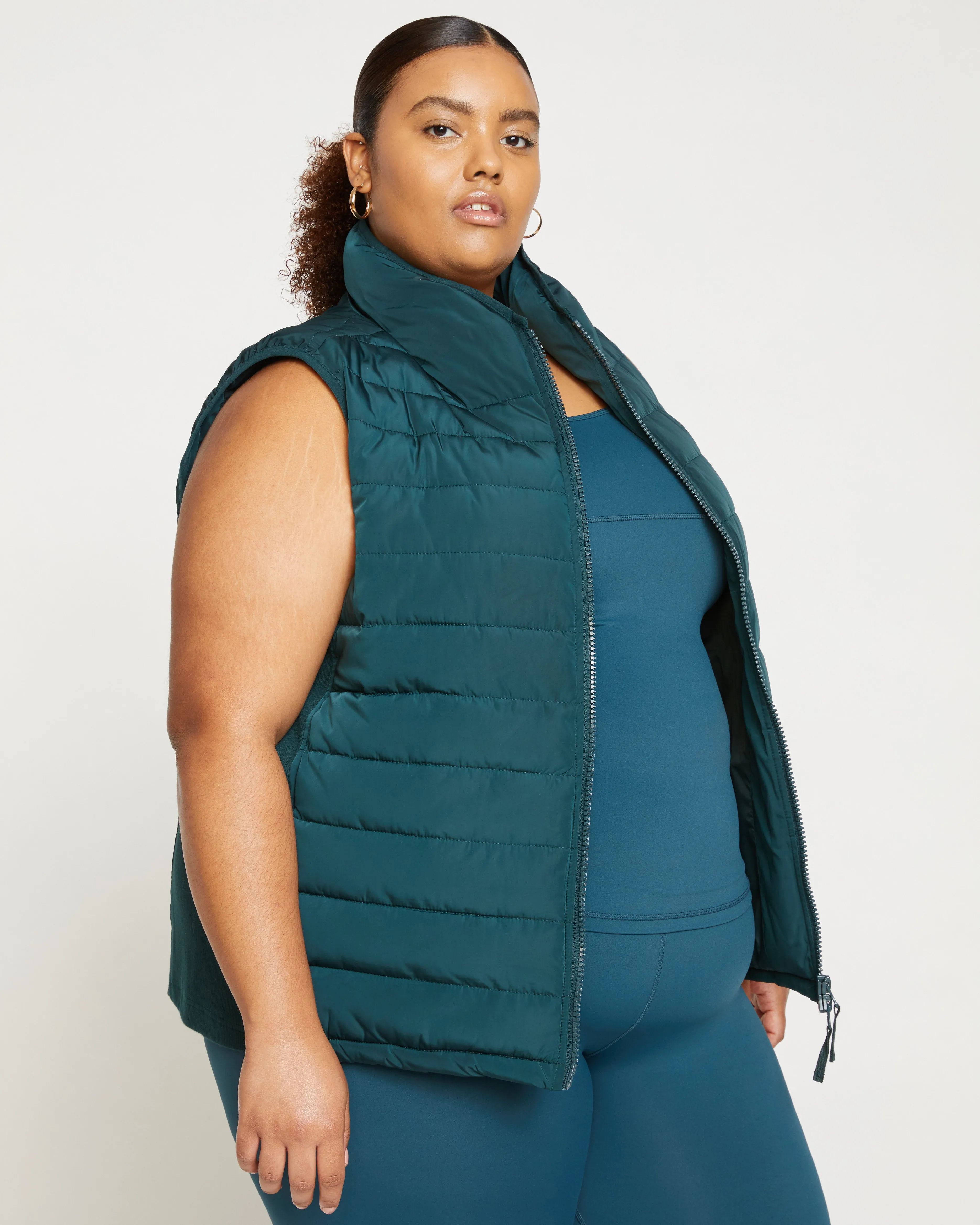 Comfort Panel Sport Puffer Vest - Deep Sea sold by Universal Standard product image thumbnail 3