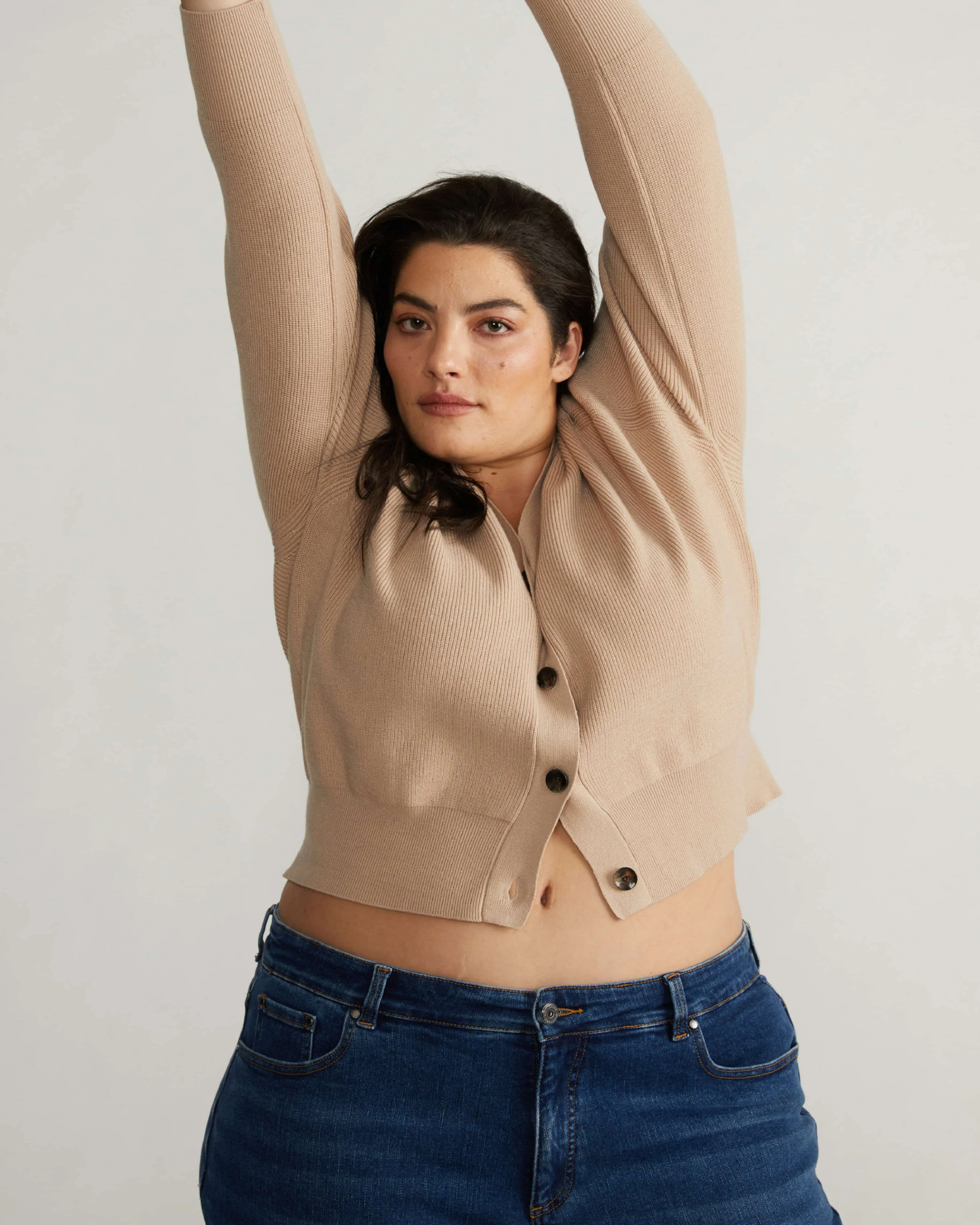 Better-Than-Wool Cardigan - Malt Ball sold by Universal Standard