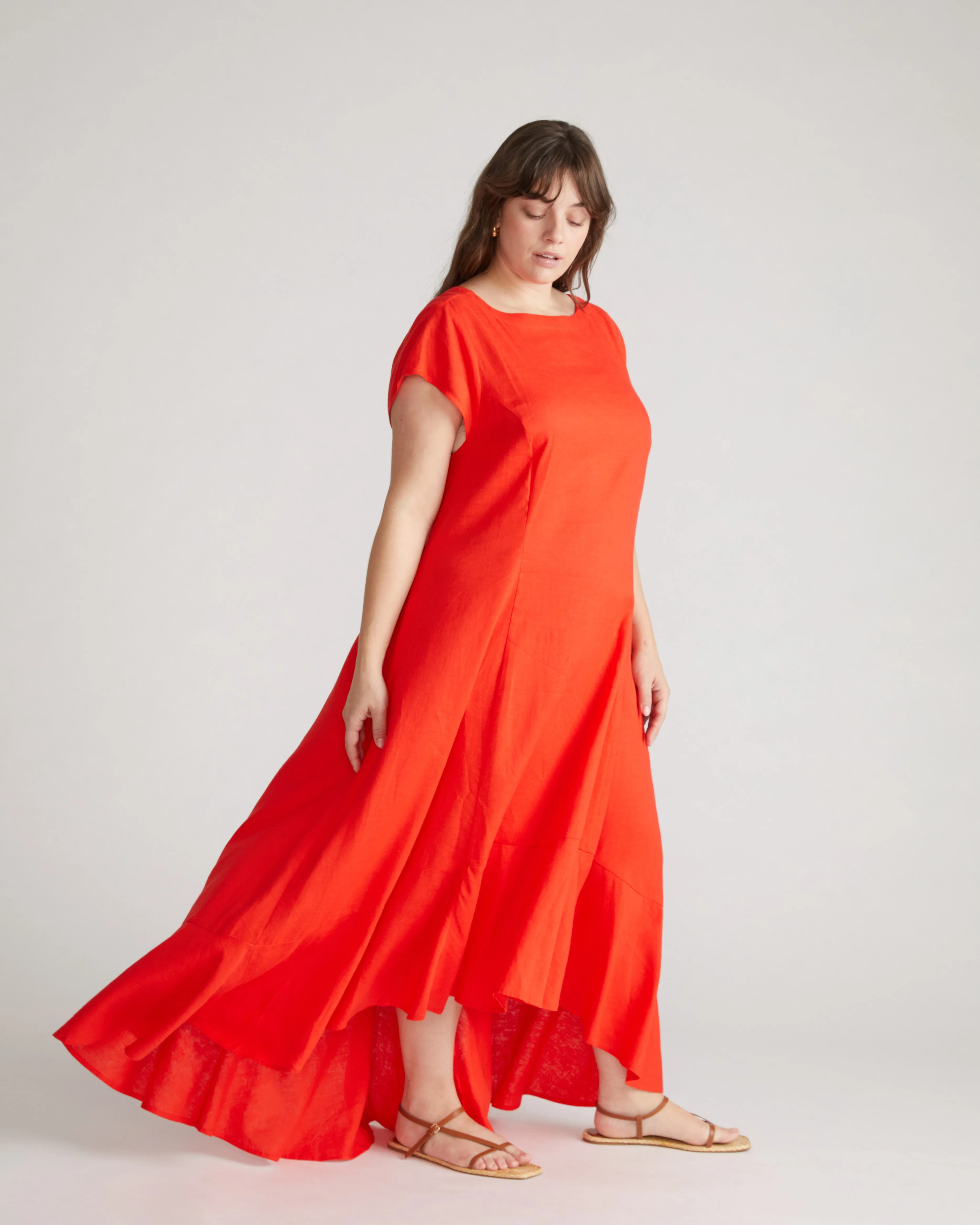 Sunset Linen Flounce Dress - Shoreline Sunset sold by Universal Standard product image thumbnail 2