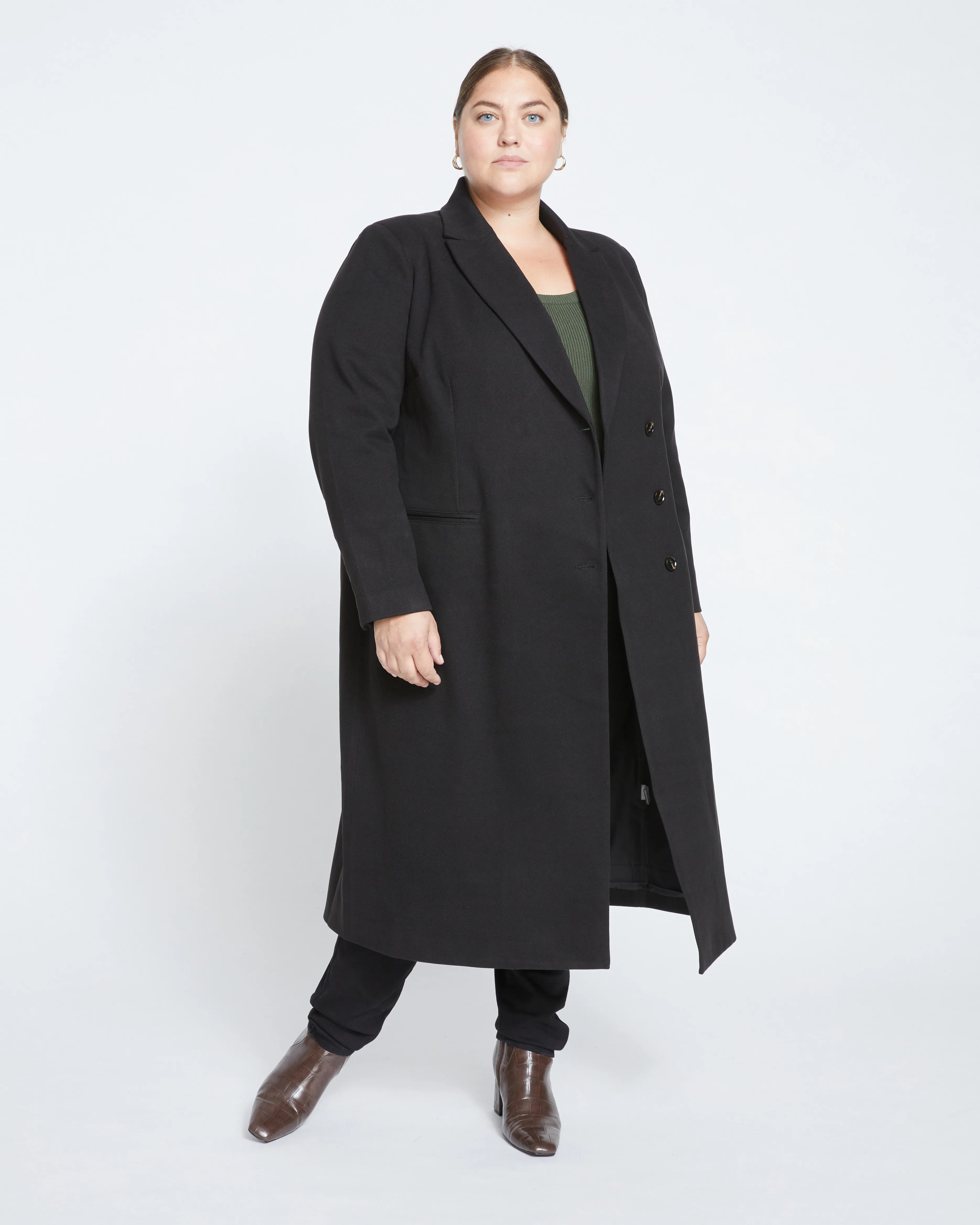 Jackson Tailored Coat - Black sold by Universal Standard