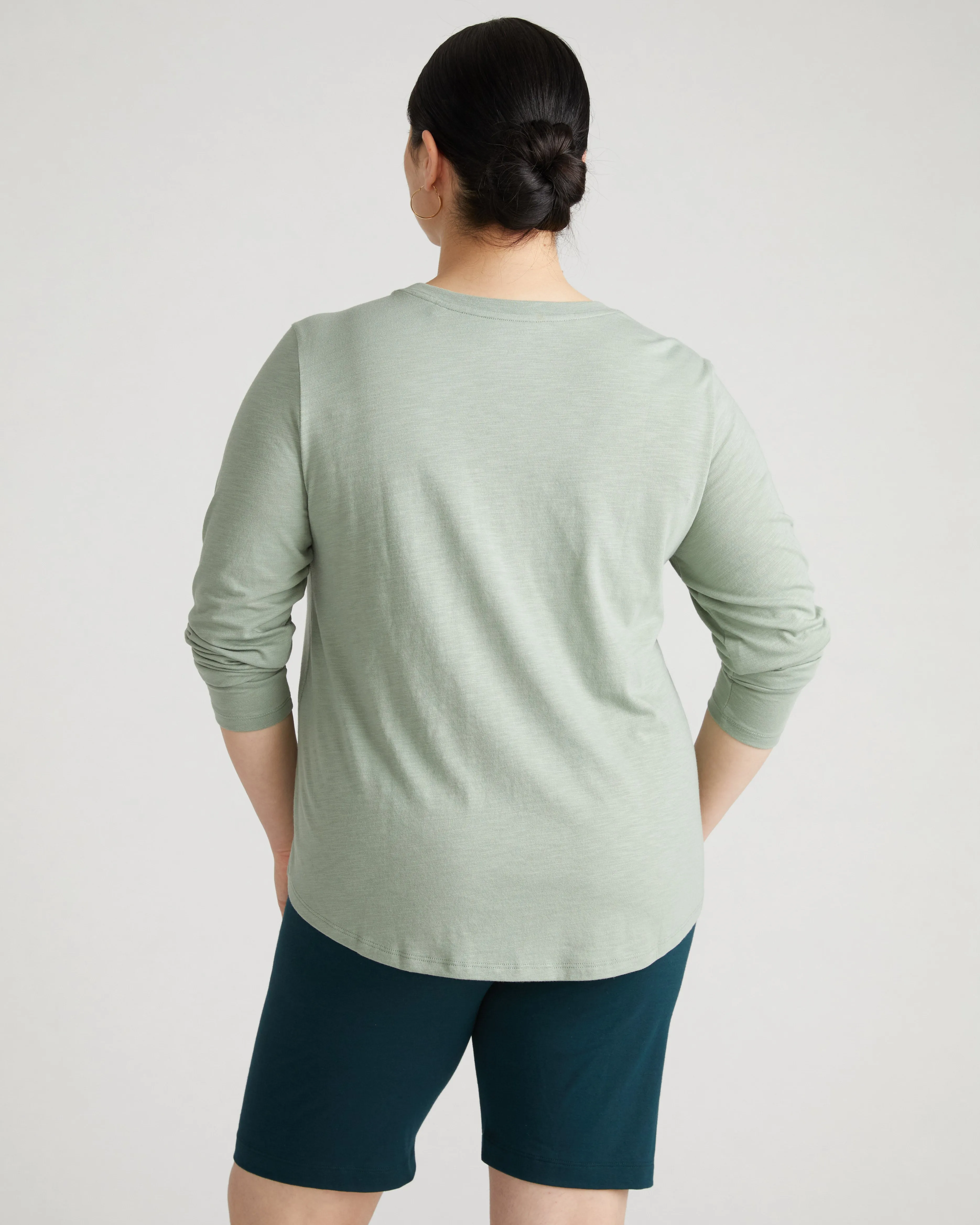 Light-As-Air Long Sleeve Crew Neck Tee - Sage sold by Universal Standard product image thumbnail 4
