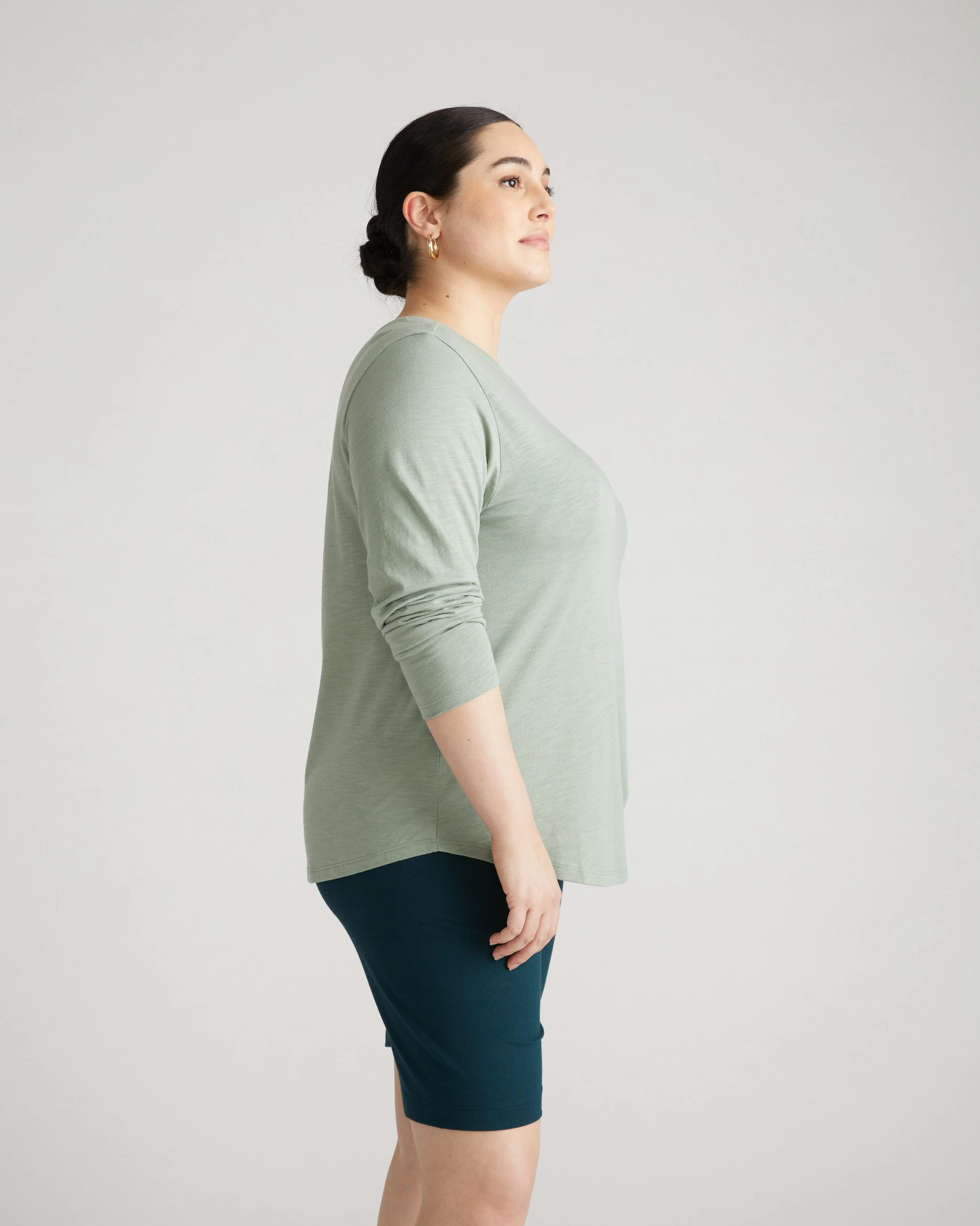 Light-As-Air Long Sleeve Crew Neck Tee - Sage sold by Universal Standard product image thumbnail 3