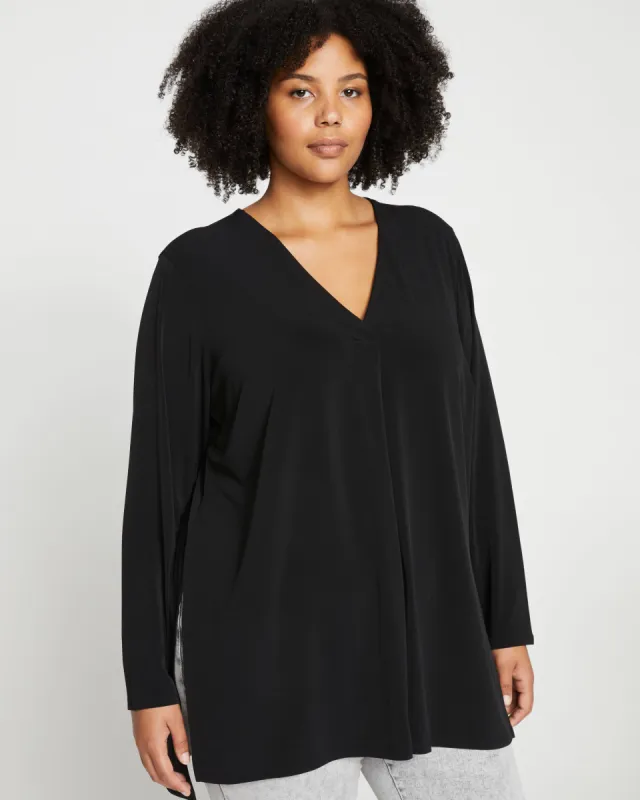 Velvety-Cool Jersey Column Tunic - Black sold by Universal Standard