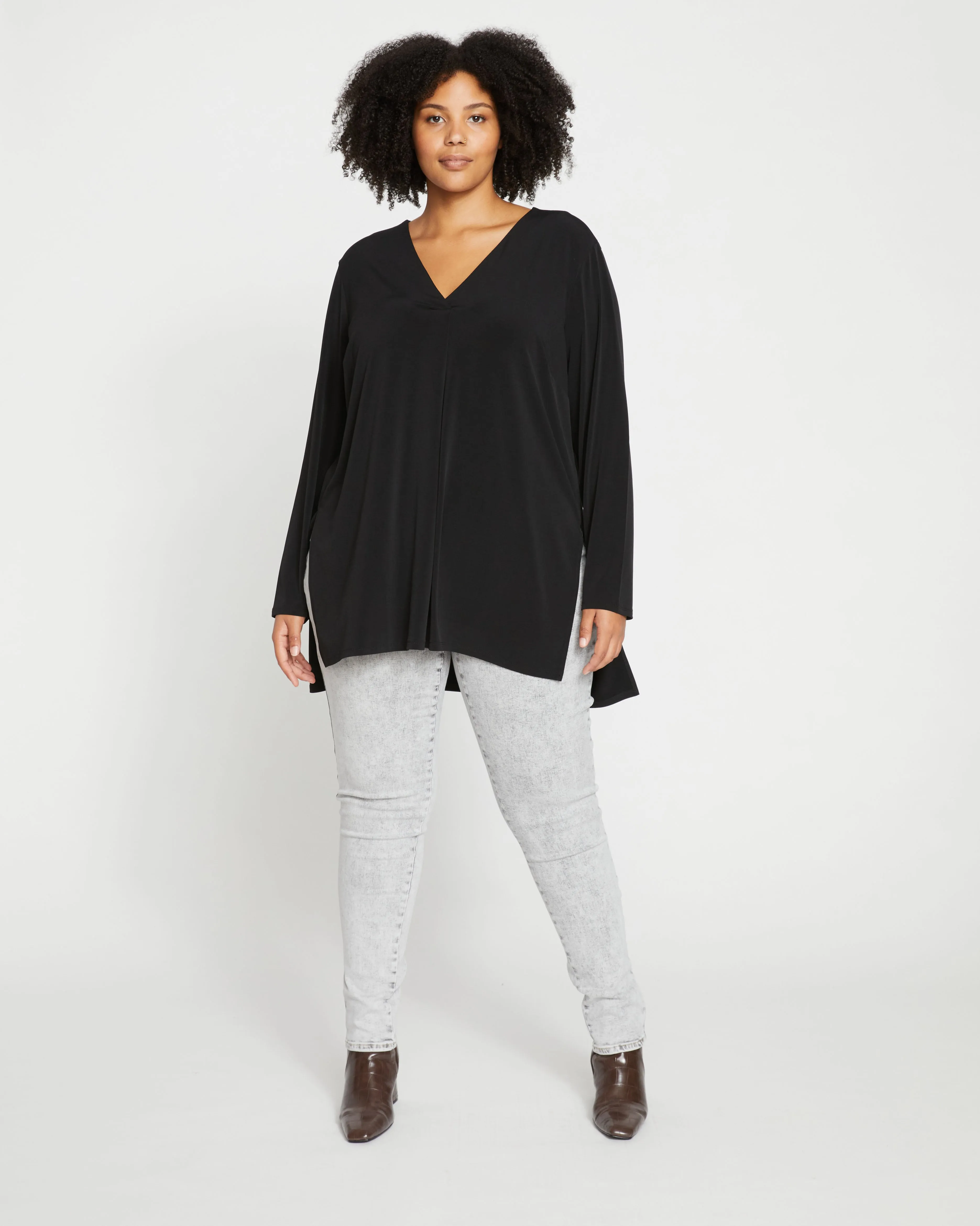 Velvety-Cool Jersey Column Tunic - Black sold by Universal Standard product image thumbnail 2