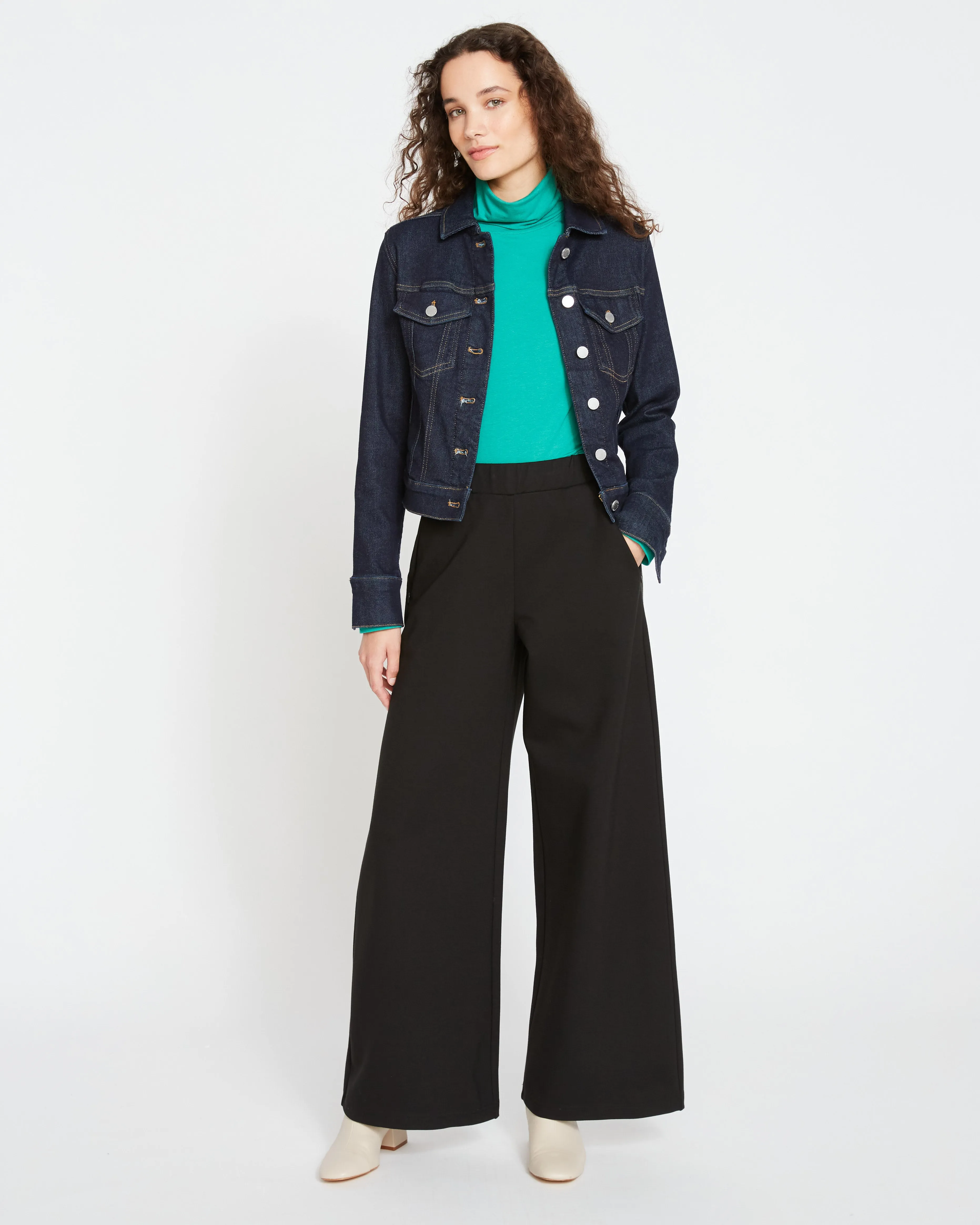 Stephanie Wide Leg Ponte Pants - Black sold by Universal Standard