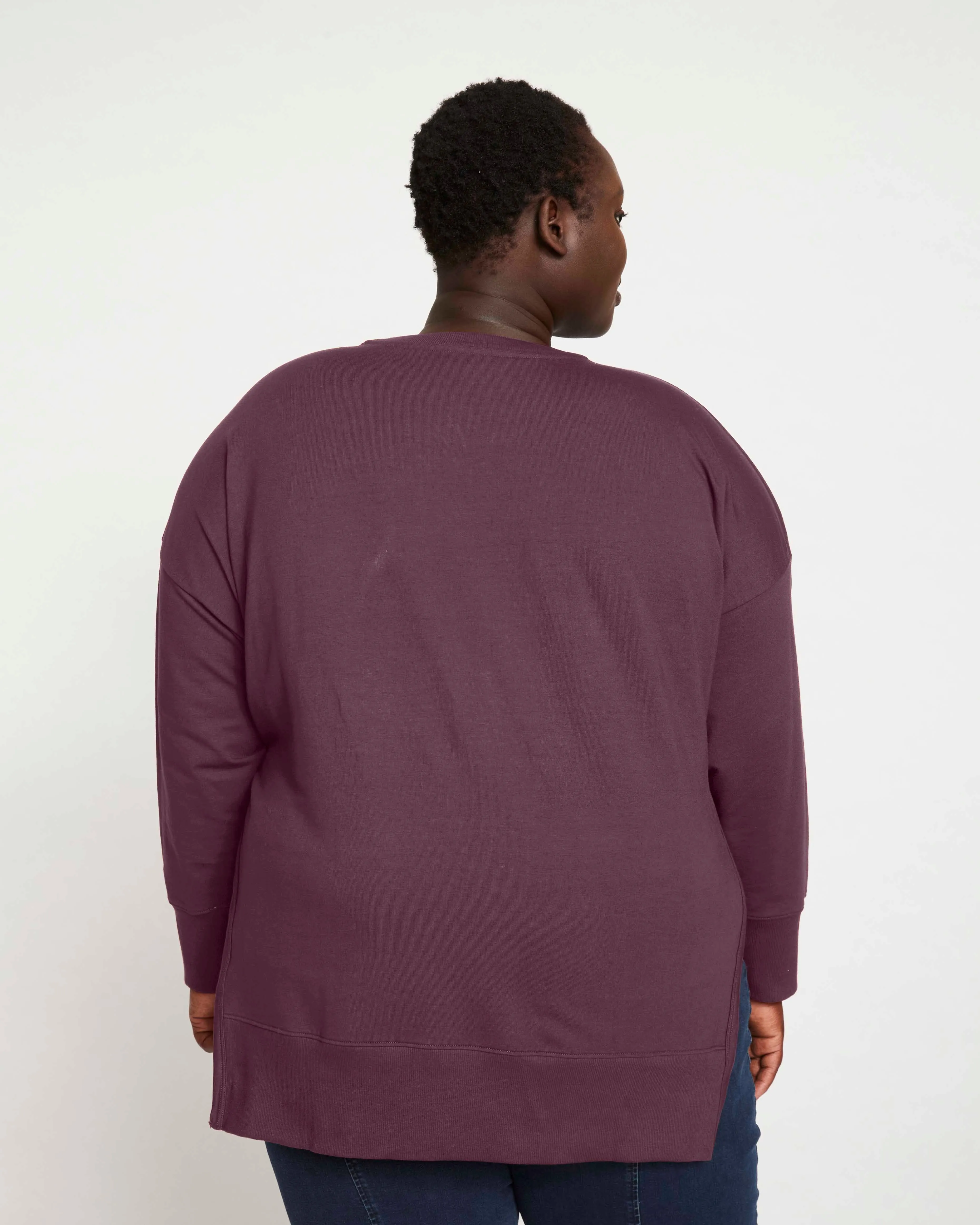 Classic Light Terry Open Side Sweatshirt - Faded Plum sold by Universal Standard product image thumbnail 3