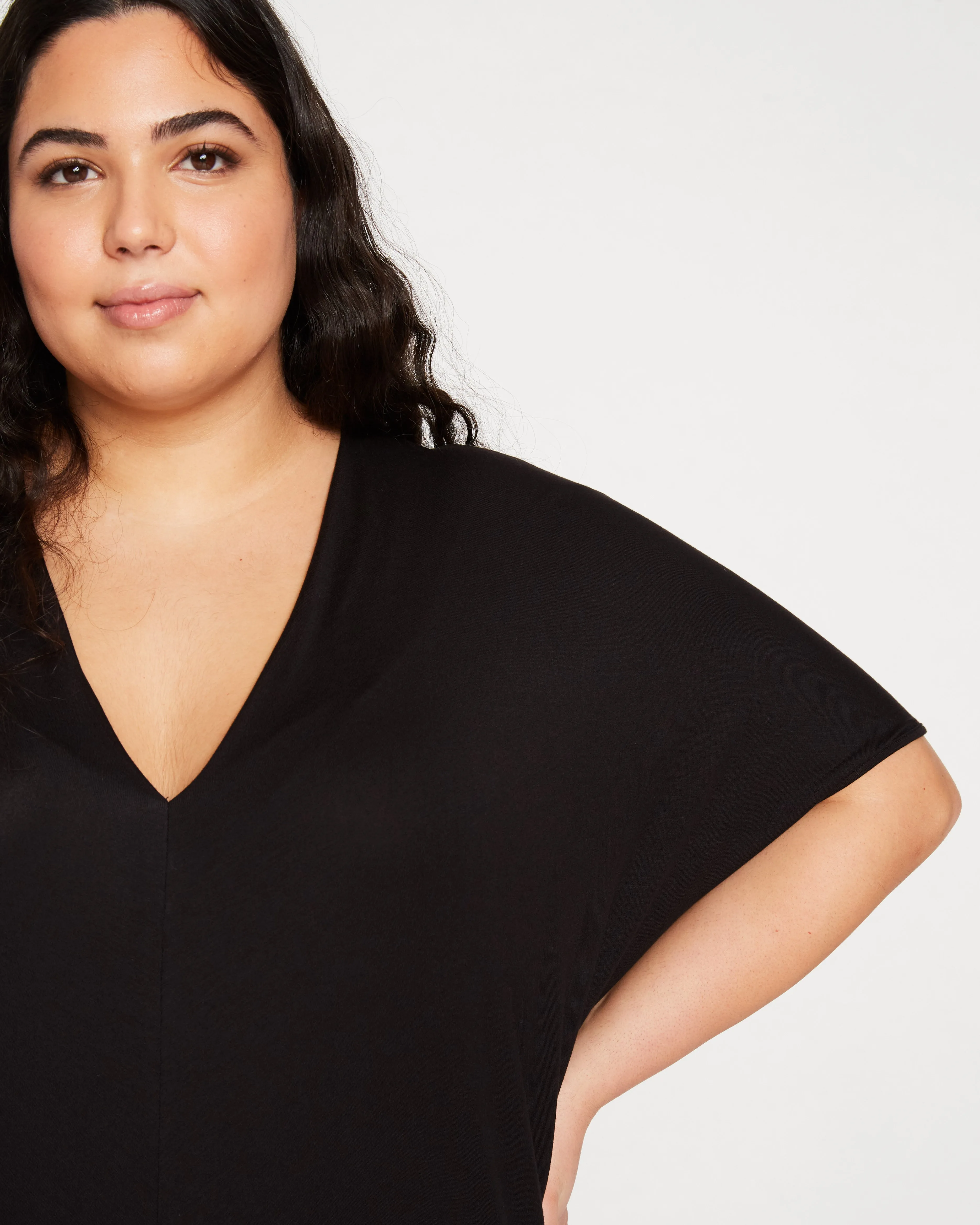 Teresa Liquid Jersey V-Neck Dress - Black sold by Universal Standard product image thumbnail 3