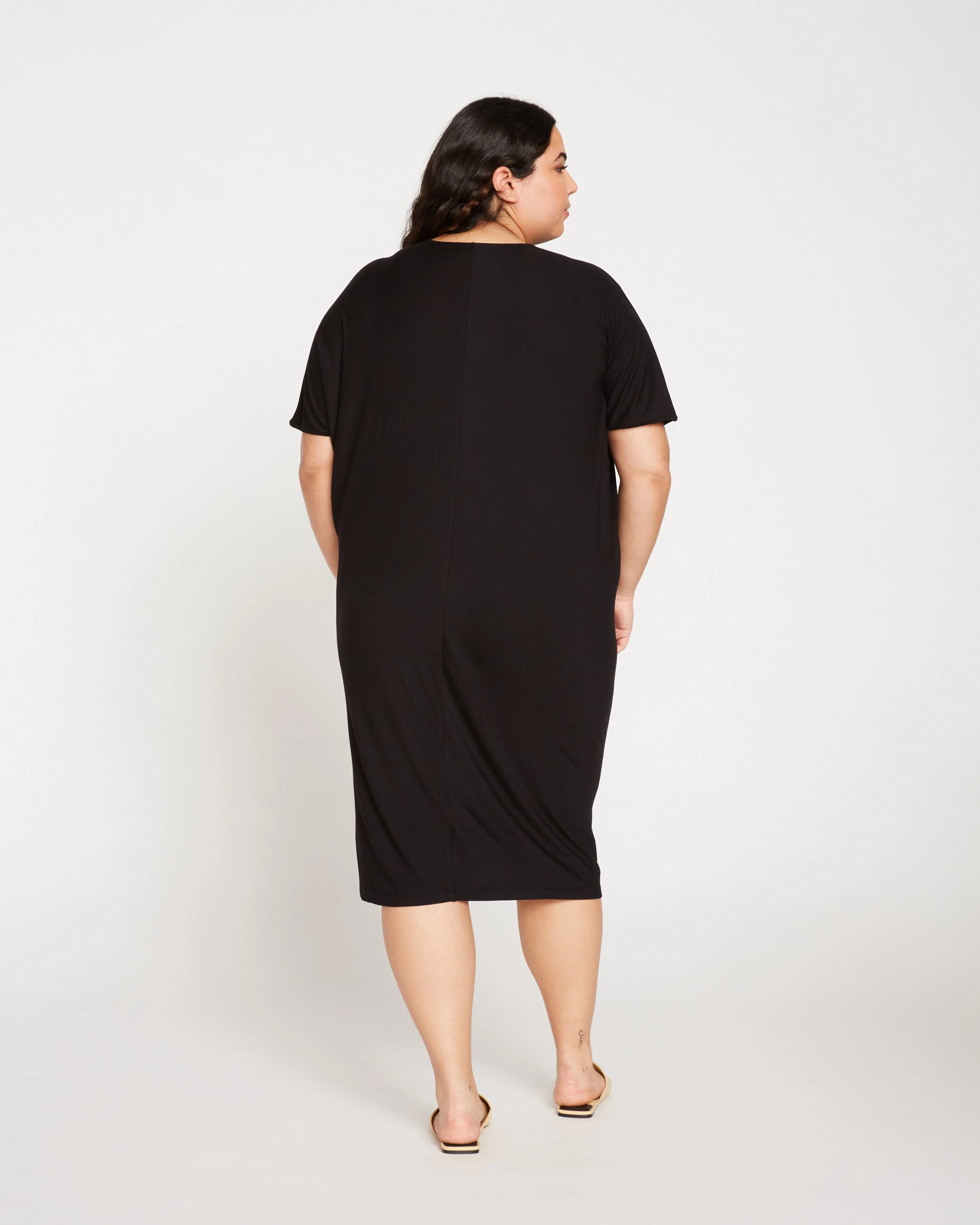 Teresa Liquid Jersey V-Neck Dress - Black sold by Universal Standard product image thumbnail 4