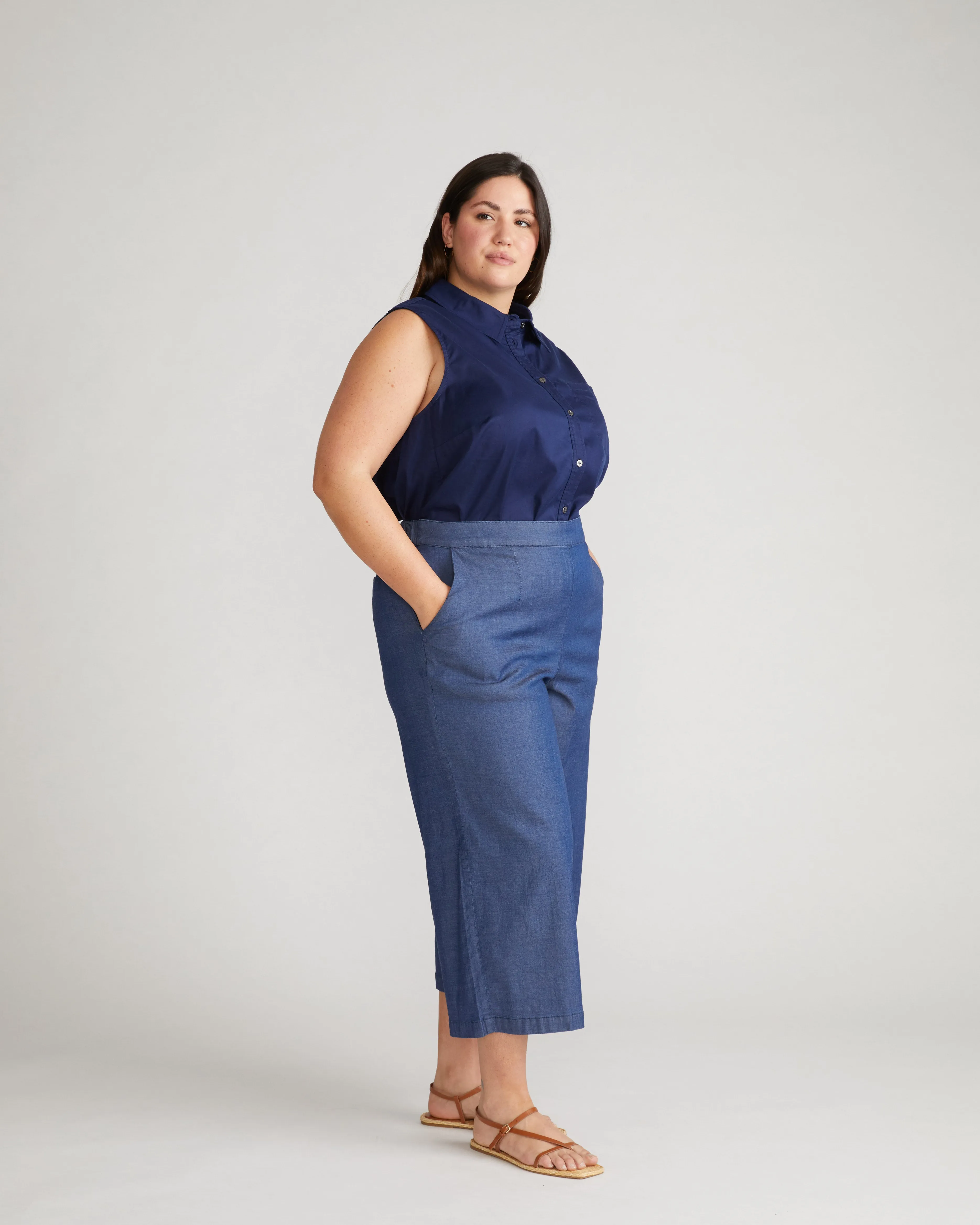 Perfect Tencel Chambray Culottes - Midnight Blue sold by Universal Standard product image thumbnail 2