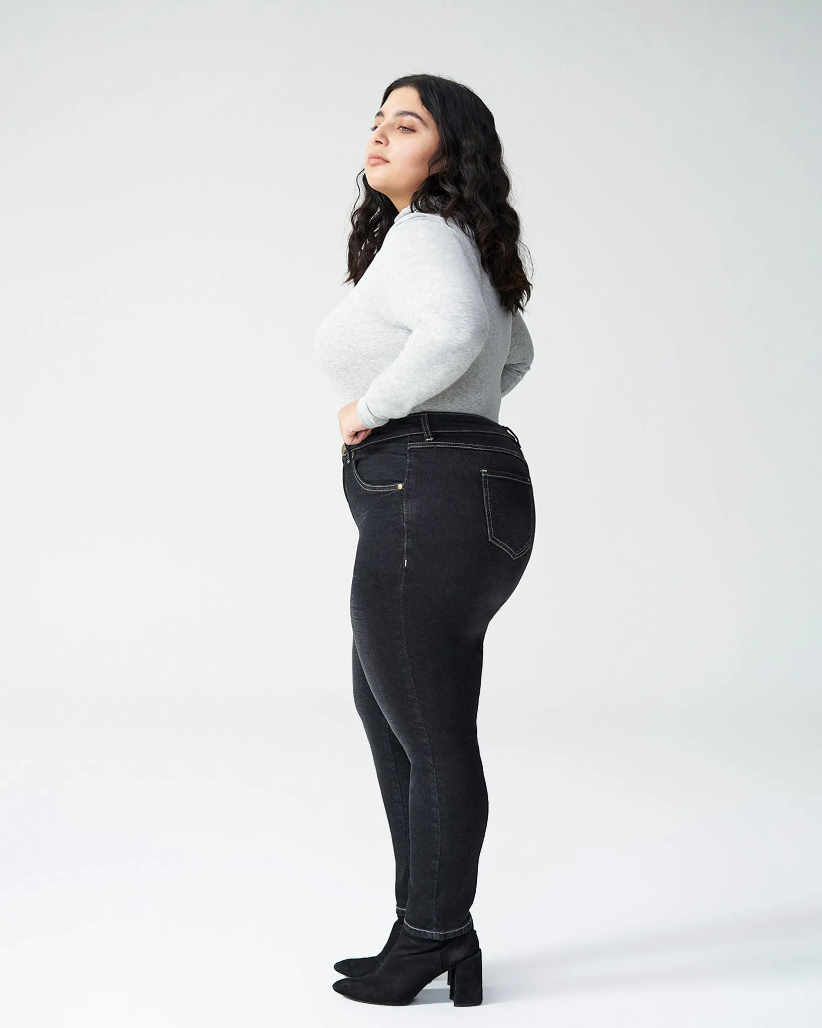 Seine High Rise Skinny Jeans Petite - Distressed Black sold by Universal Standard product image thumbnail 2