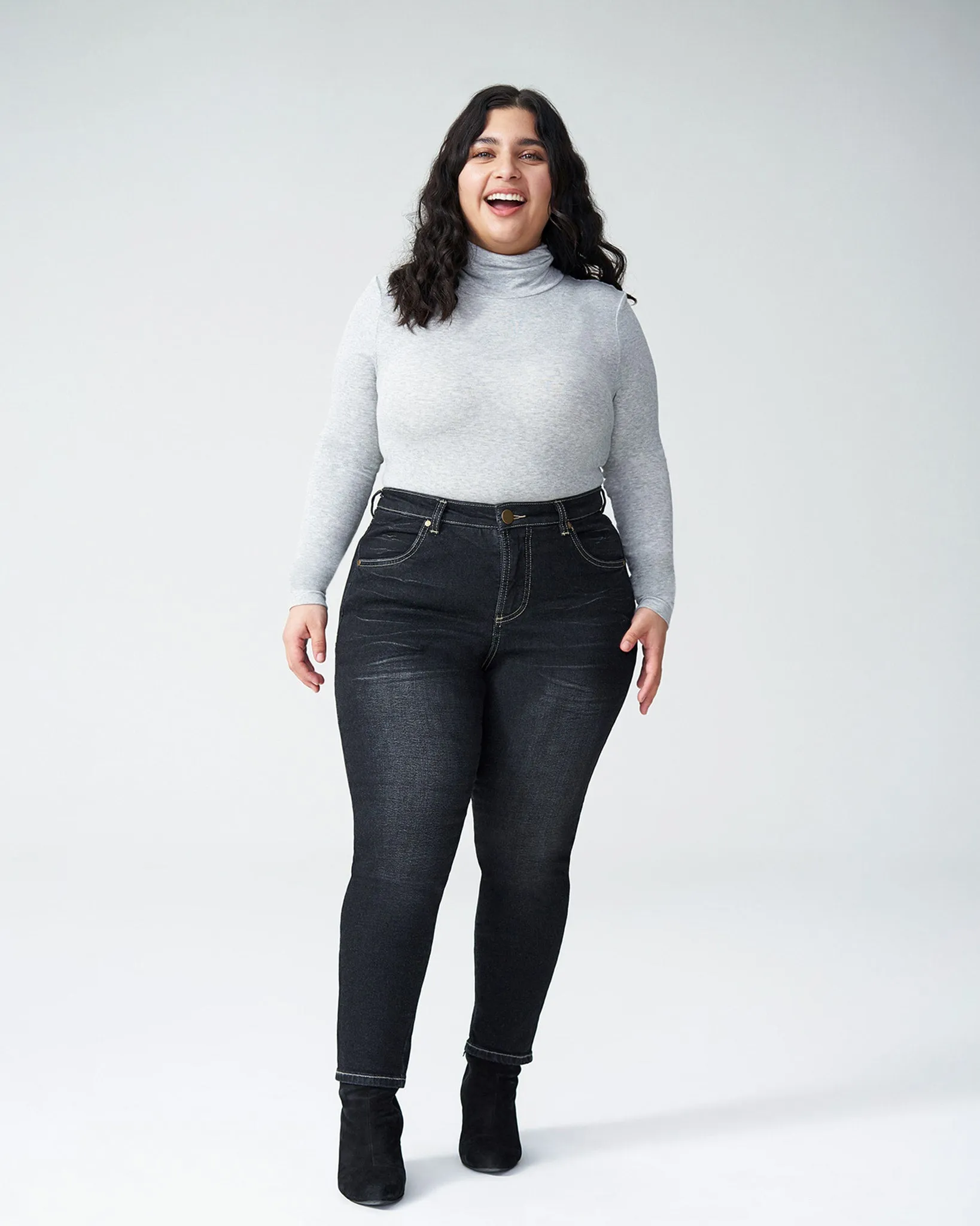 Seine High Rise Skinny Jeans Petite - Distressed Black sold by Universal Standard product image thumbnail 4