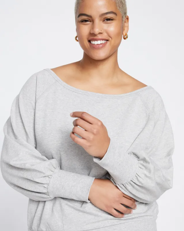 Super Soft Terry Scoop Sweatshirt - Heather Grey sold by Universal Standard