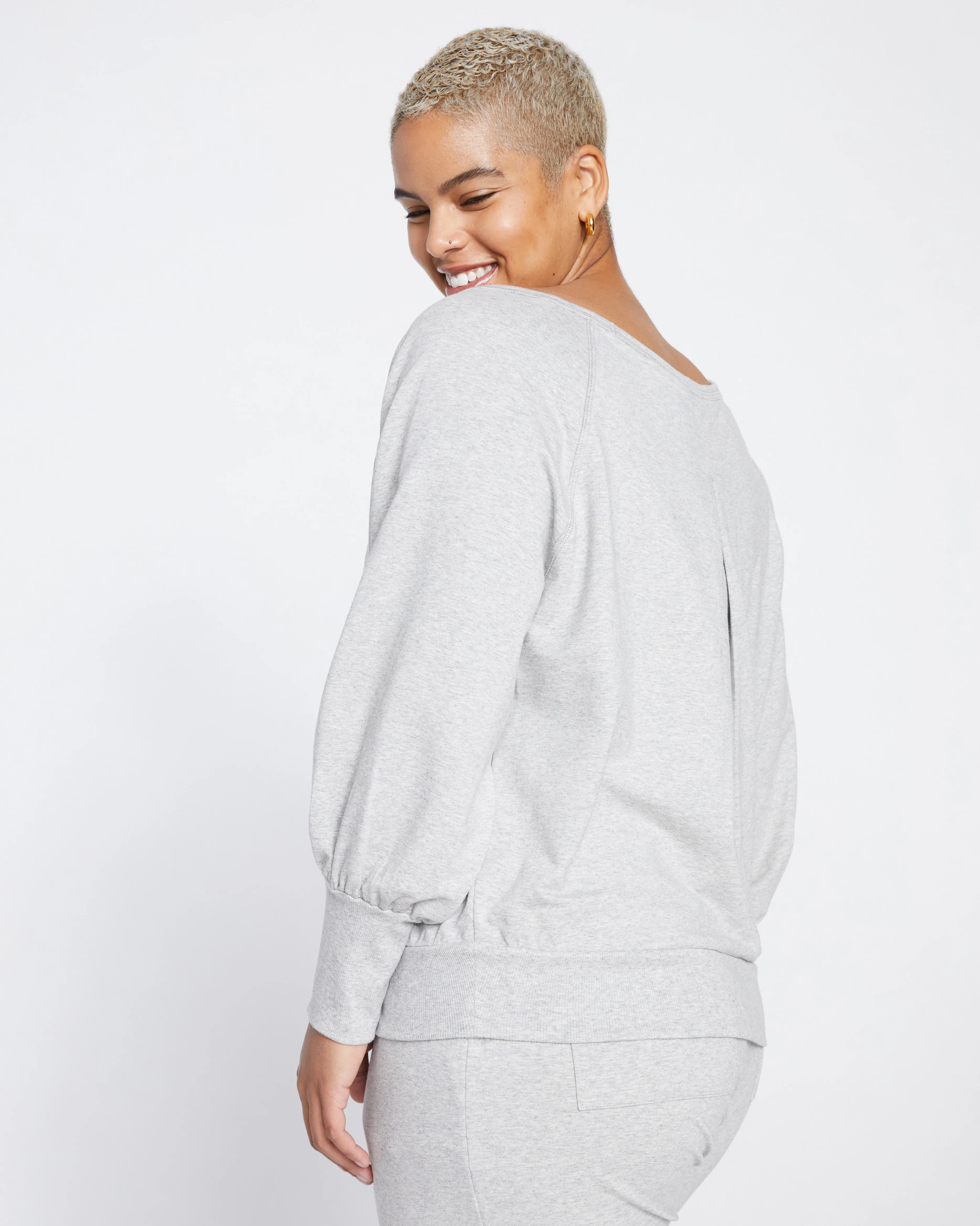 Super Soft Terry Scoop Sweatshirt - Heather Grey sold by Universal Standard product image thumbnail 3