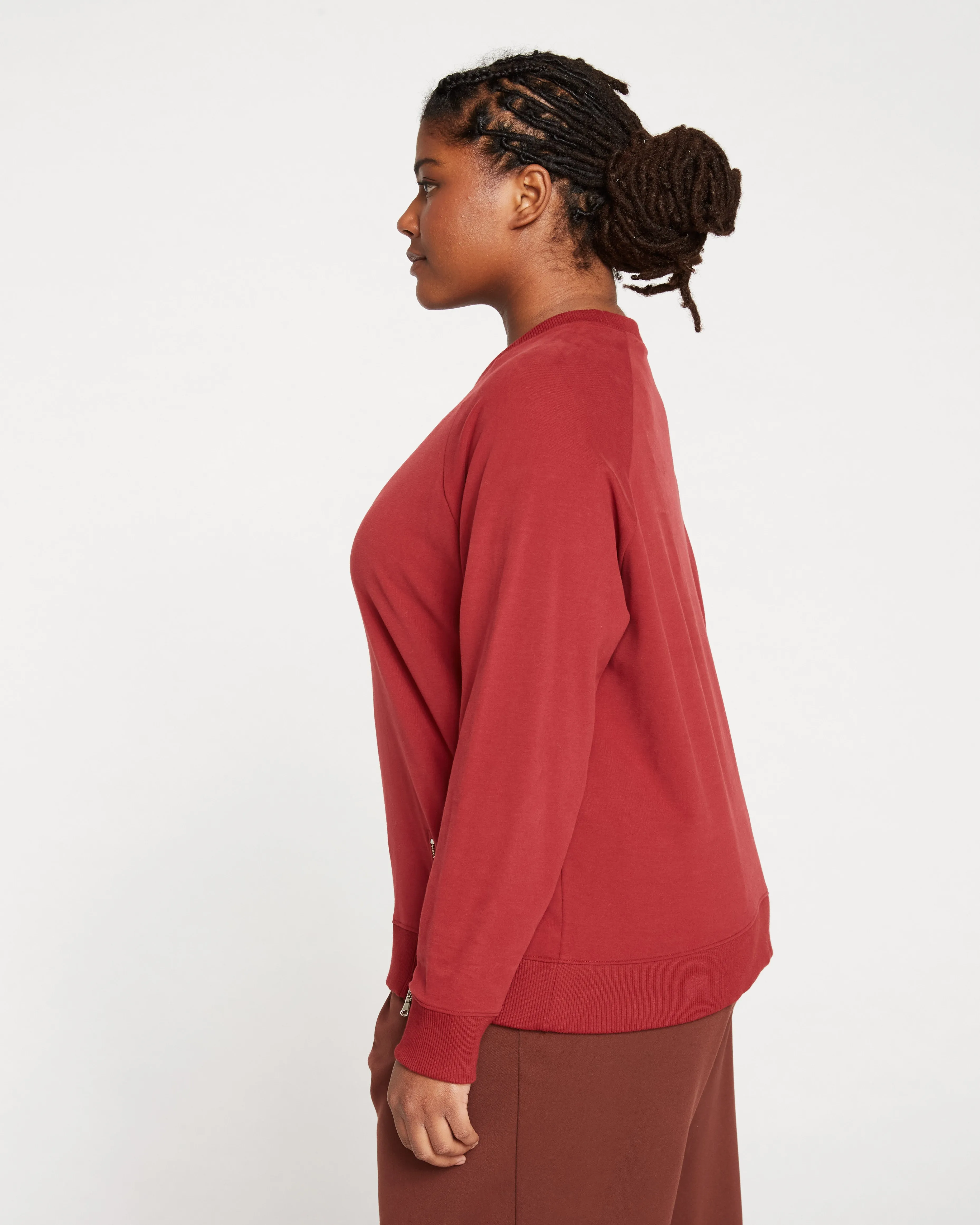 Peachy Terry Side Zip Pullover - Red Dahlia sold by Universal Standard product image thumbnail 3