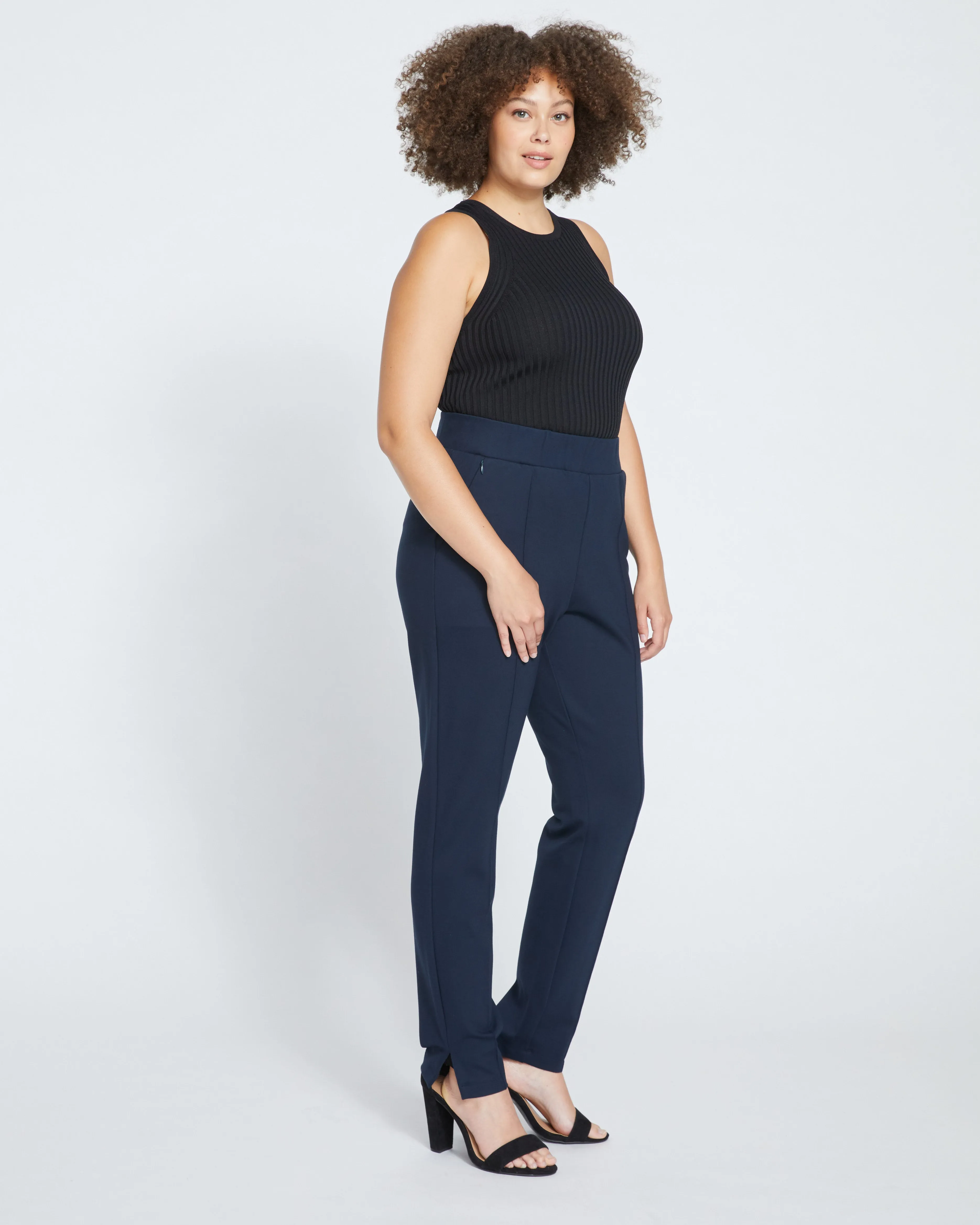Skinny Pintuck Ponte Pants 32 Inch - Navy sold by Universal Standard product image thumbnail 3