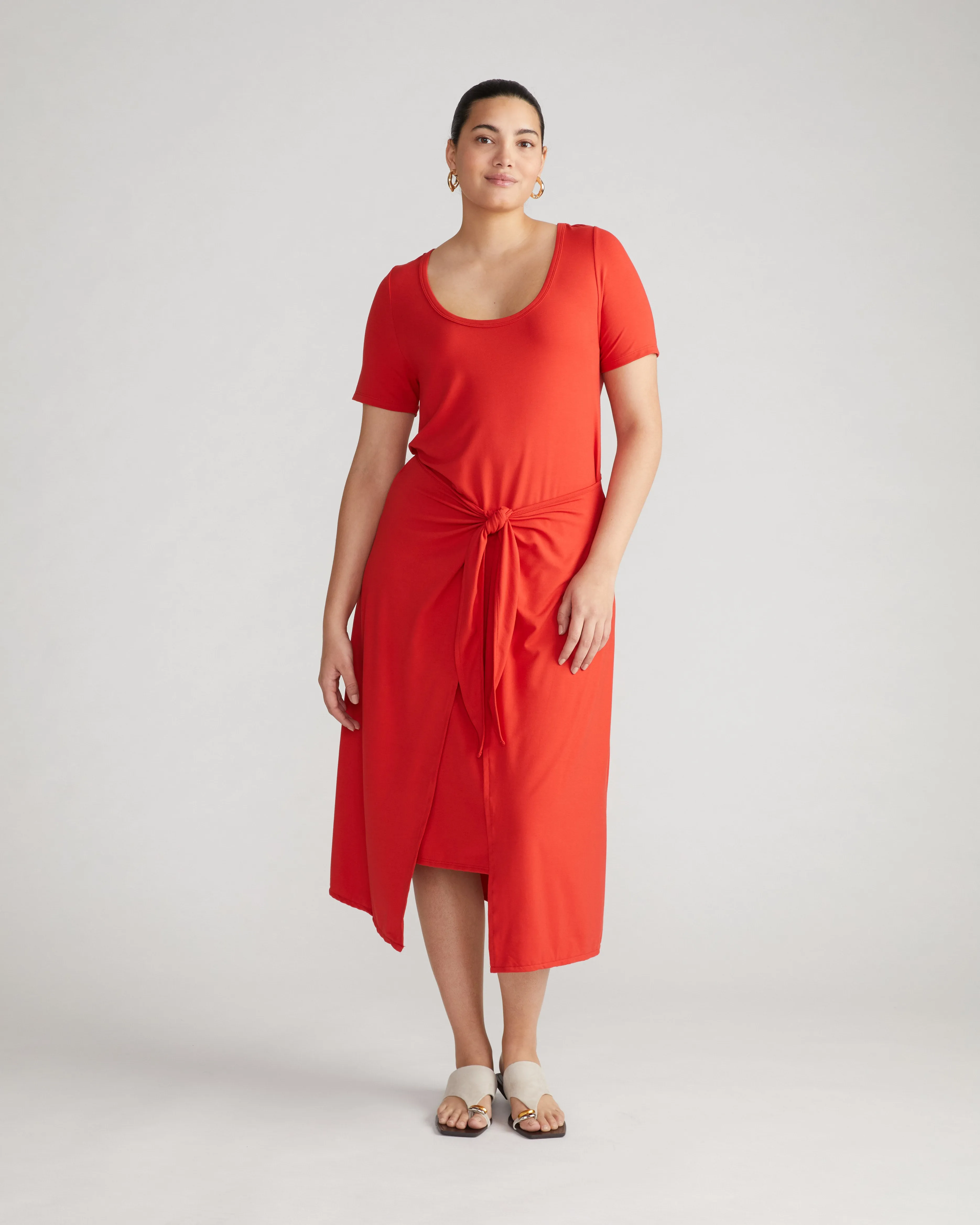 Palermo Divine Jersey Wrap Dress - Sanguinello sold by Universal Standard