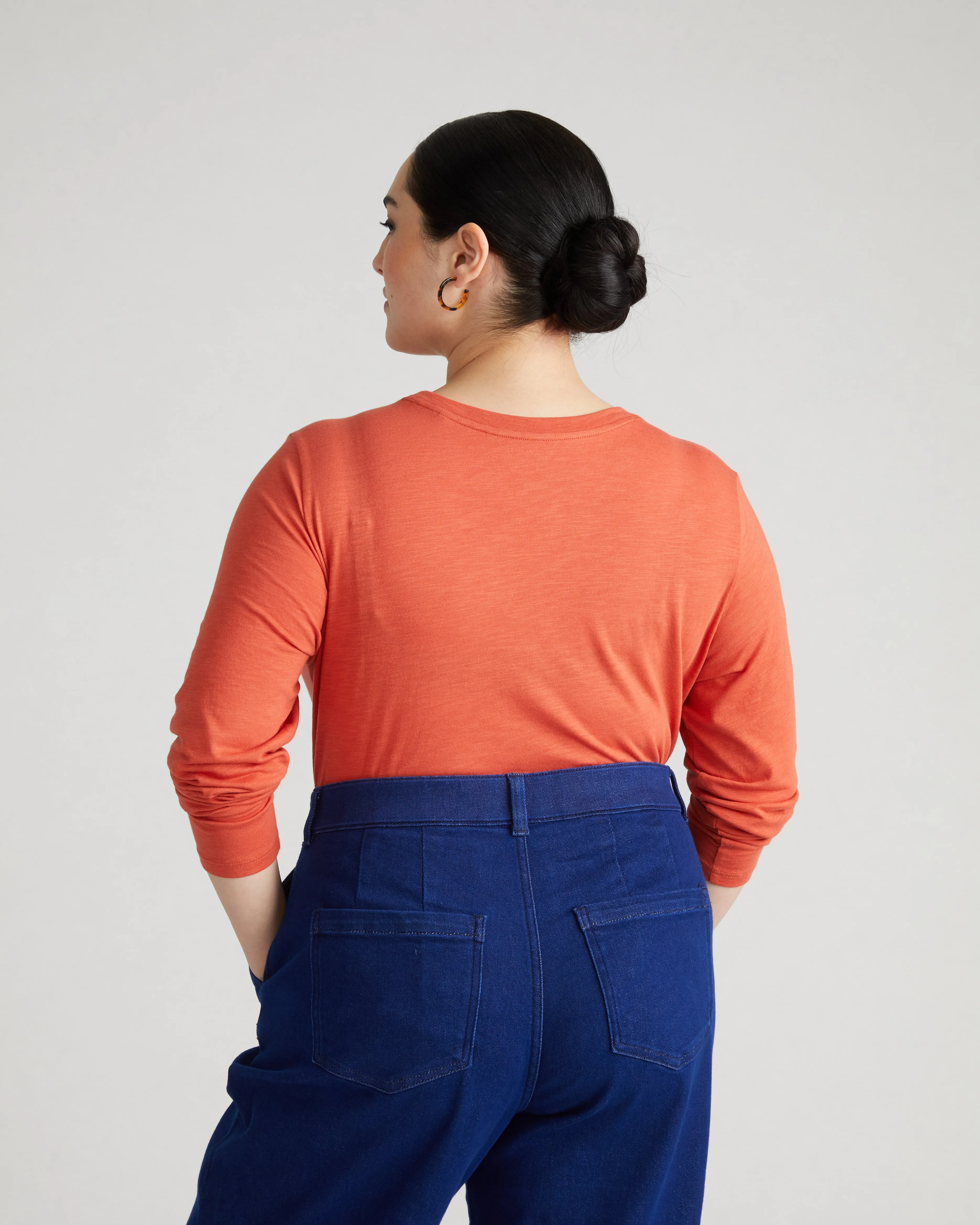 Light-As-Air Long Sleeve Crew Neck Tee - Aperol sold by Universal Standard product image thumbnail 4