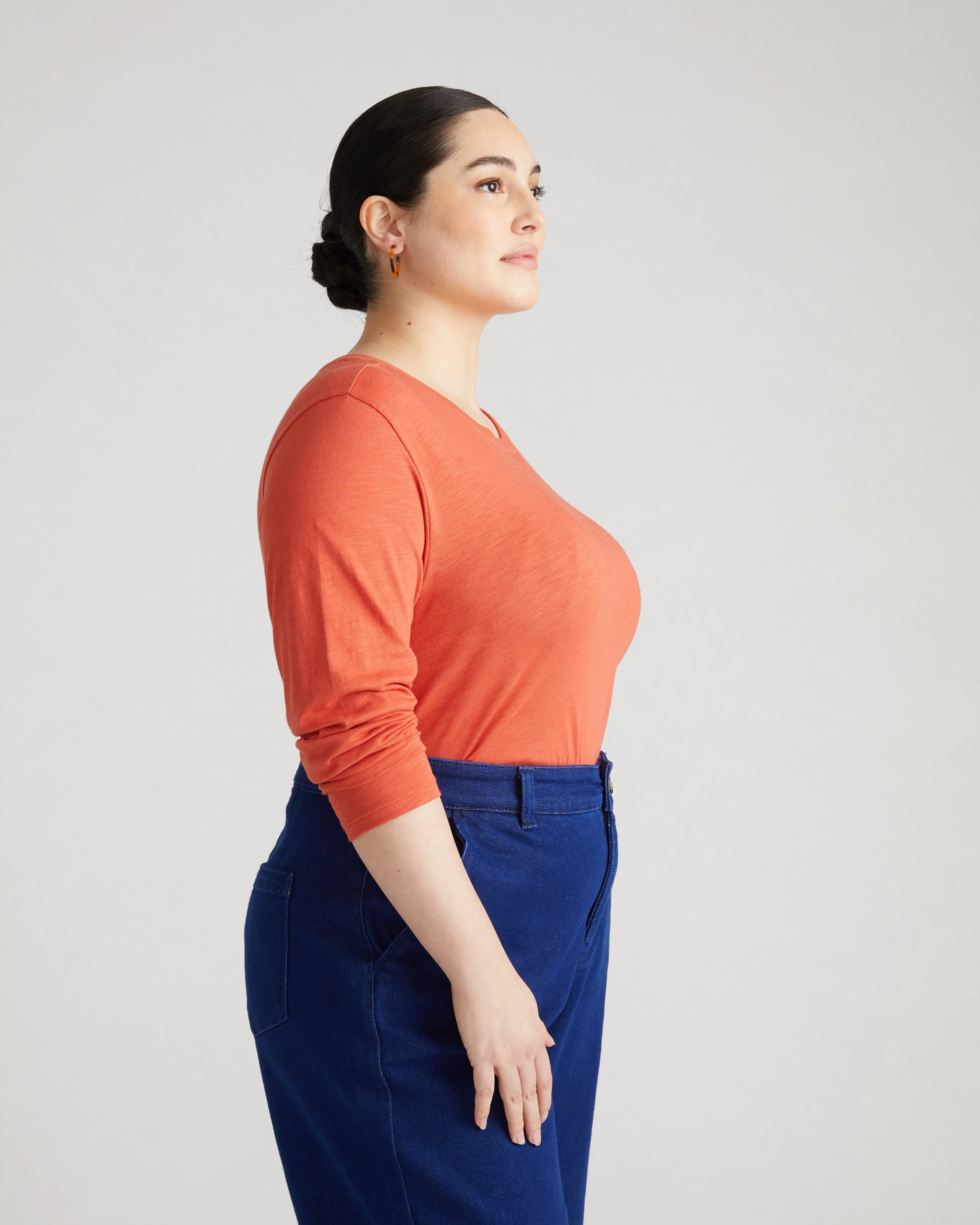 Light-As-Air Long Sleeve Crew Neck Tee - Aperol sold by Universal Standard product image thumbnail 3