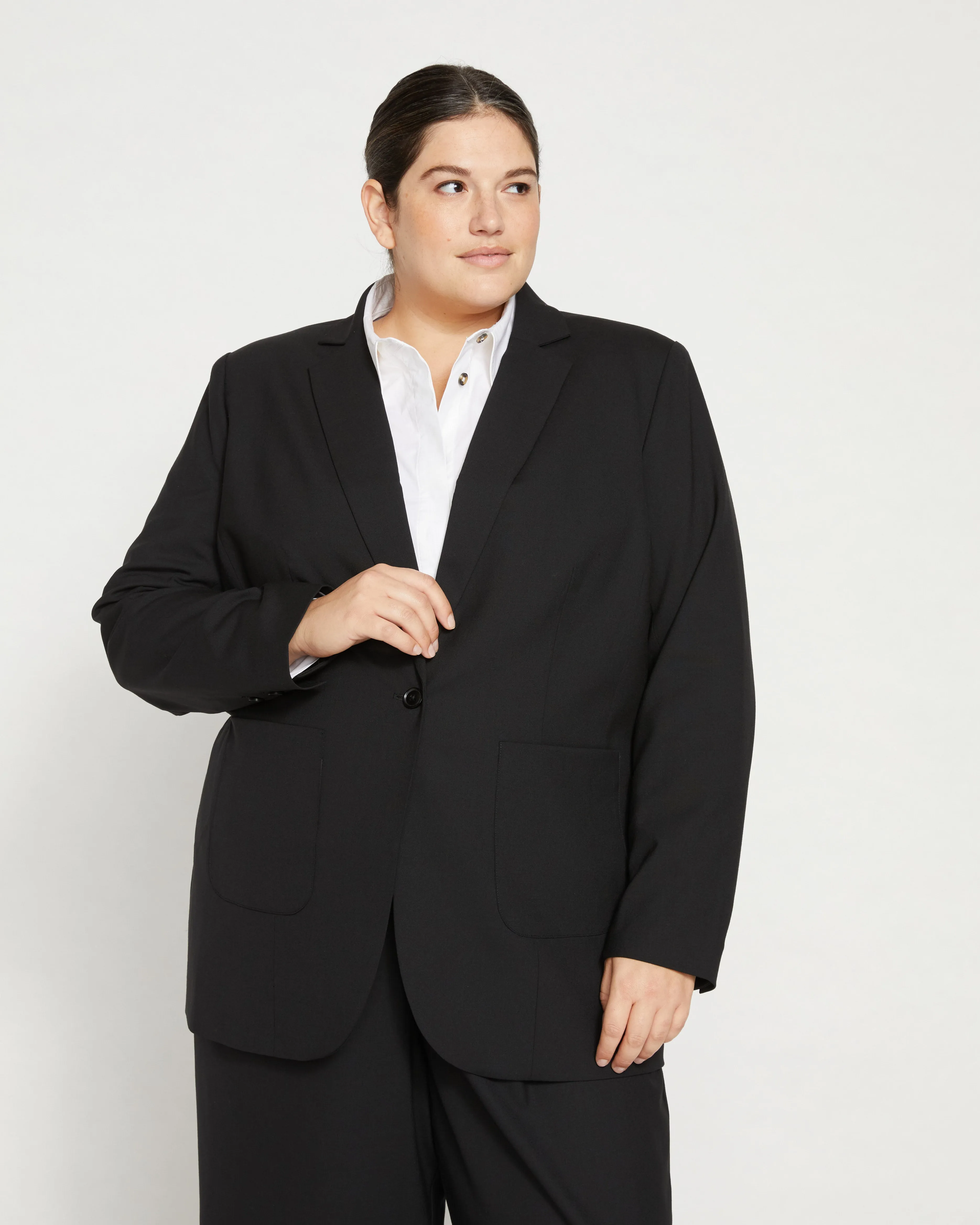 Tribeca Stretch Wool Blazer - Black sold by Universal Standard