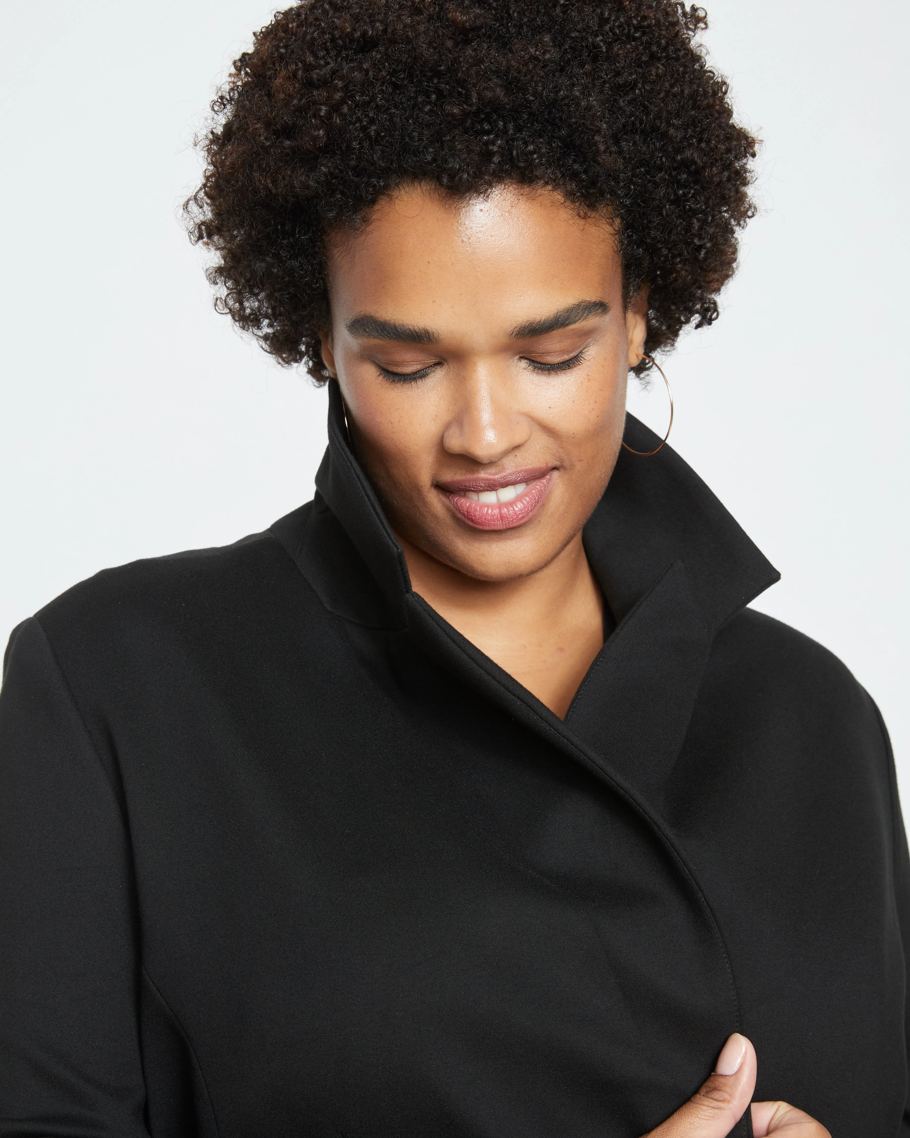 Bianca Double Breasted Ponte Blazer - Black sold by Universal Standard