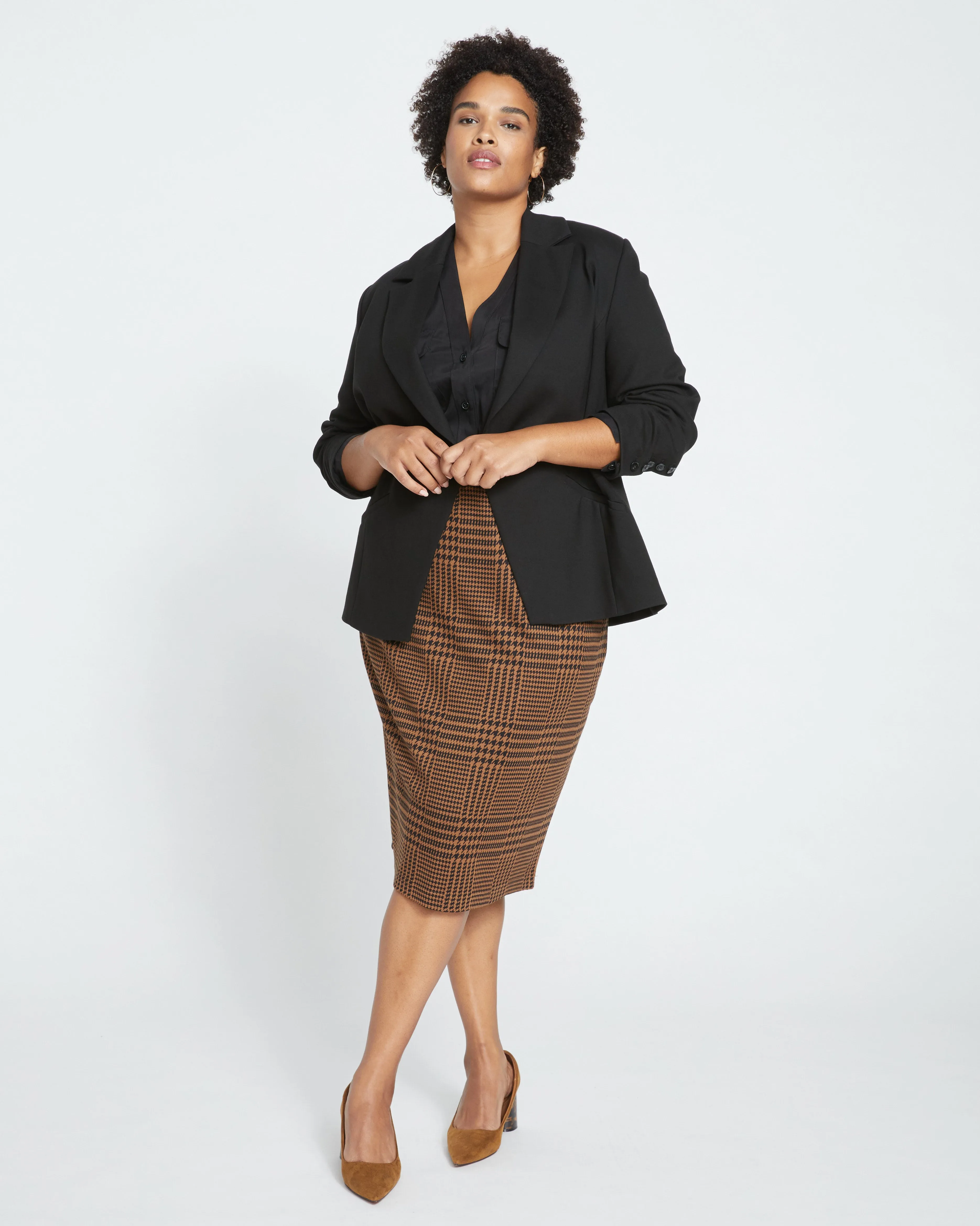 Bianca Double Breasted Ponte Blazer - Black sold by Universal Standard product image thumbnail 2