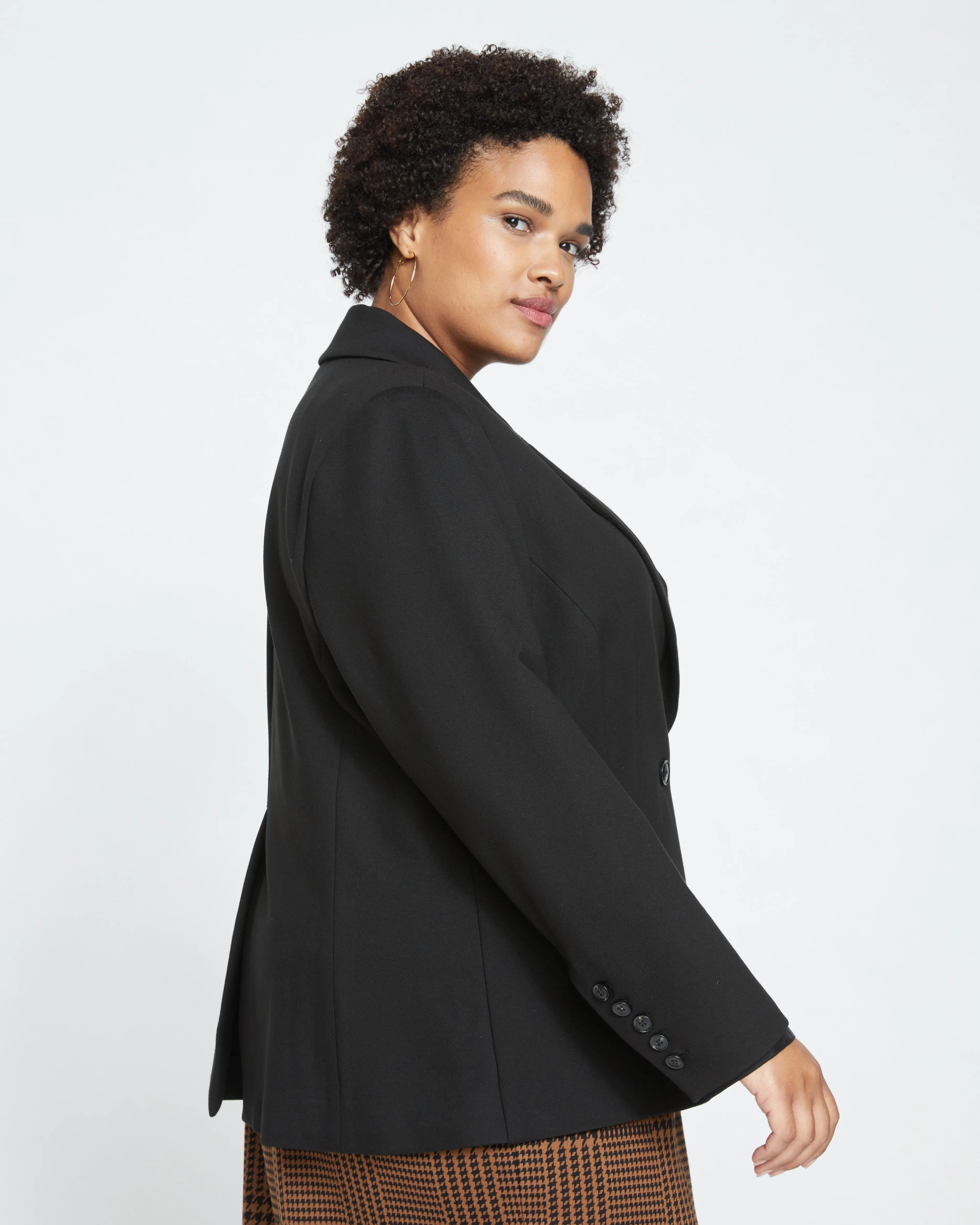 Bianca Double Breasted Ponte Blazer - Black sold by Universal Standard product image thumbnail 3
