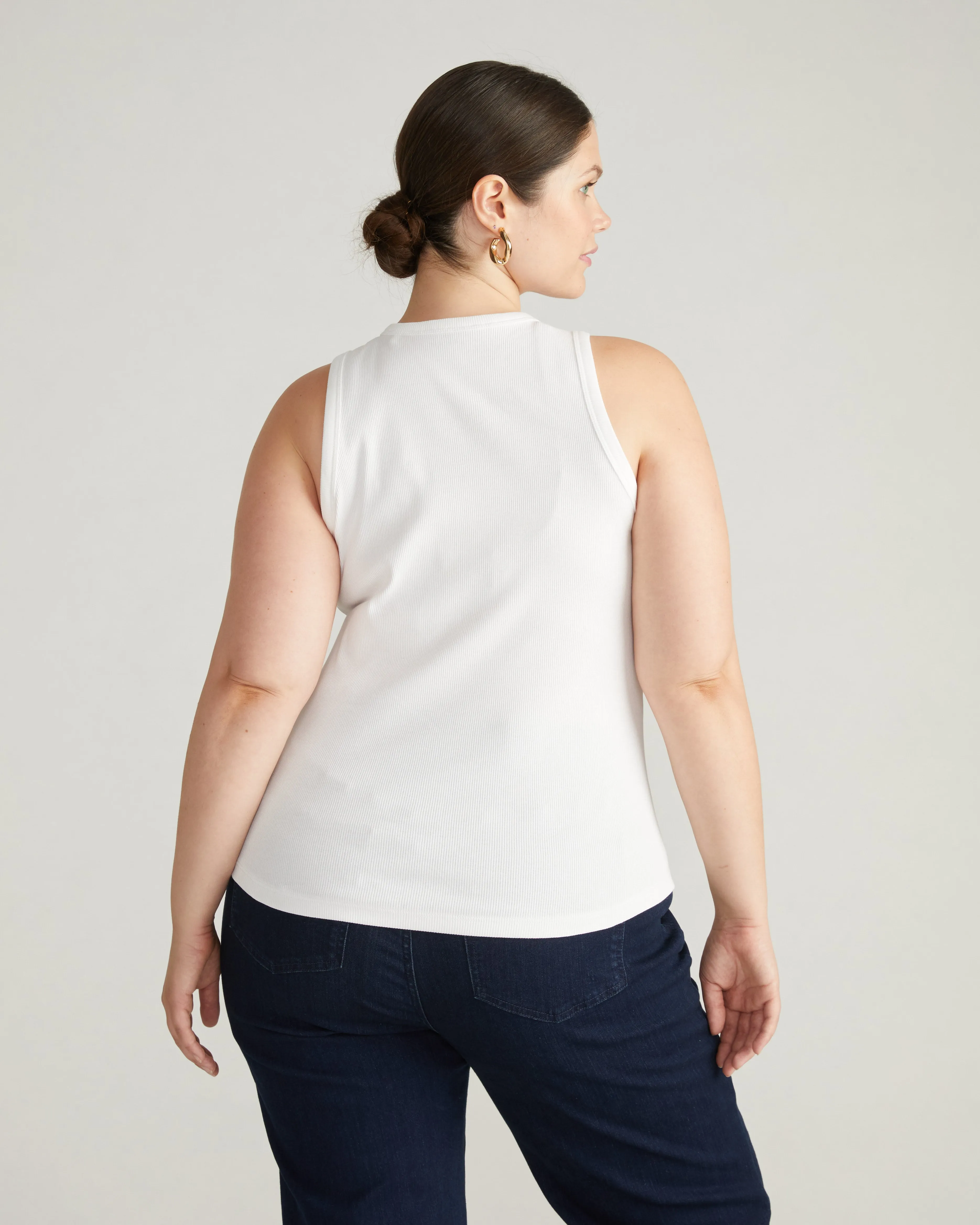 Cai High Neck Ribbed Tank - White sold by Universal Standard product image thumbnail 3