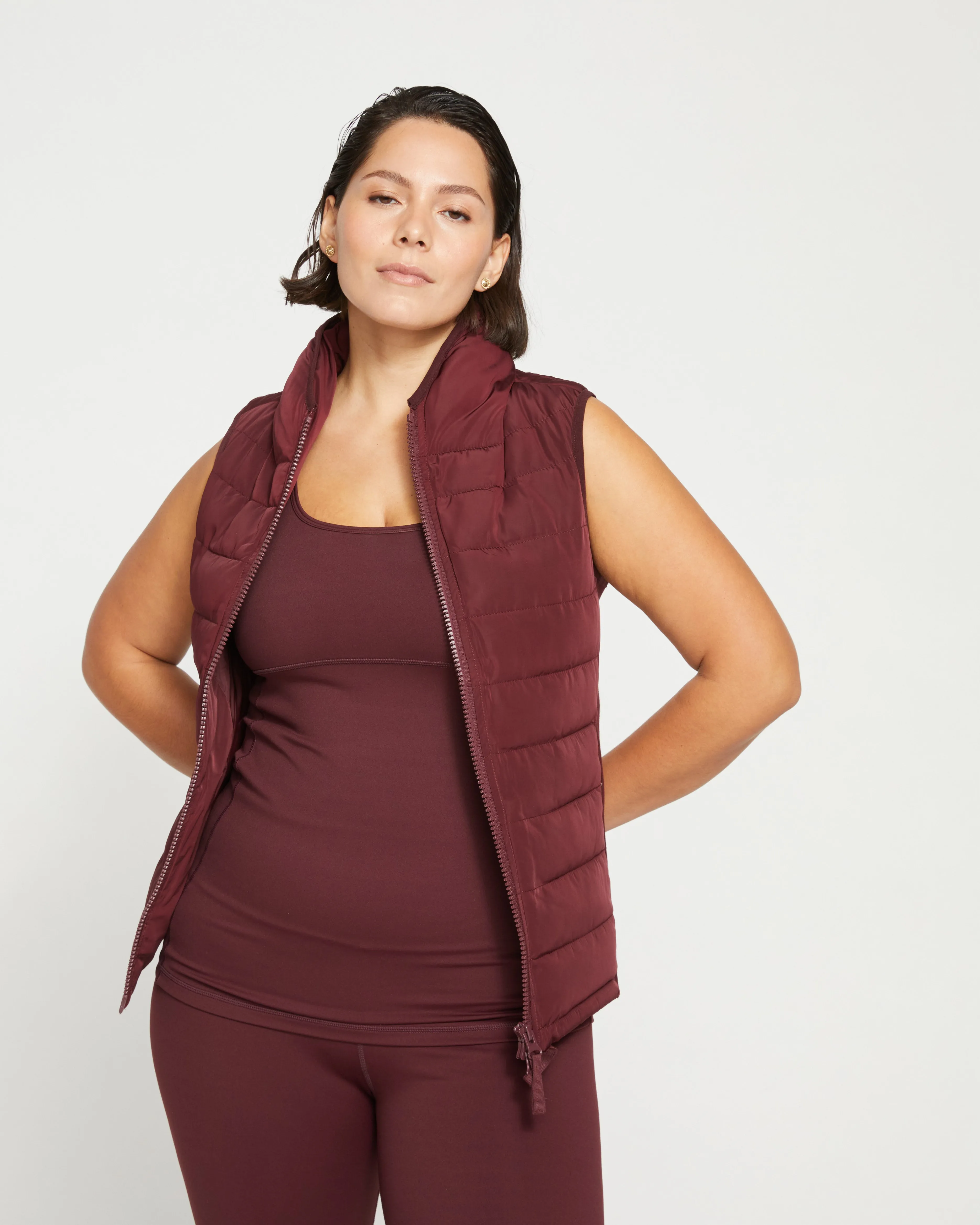 Comfort Panel Sport Puffer Vest - Black Cherry sold by Universal Standard product image thumbnail 2