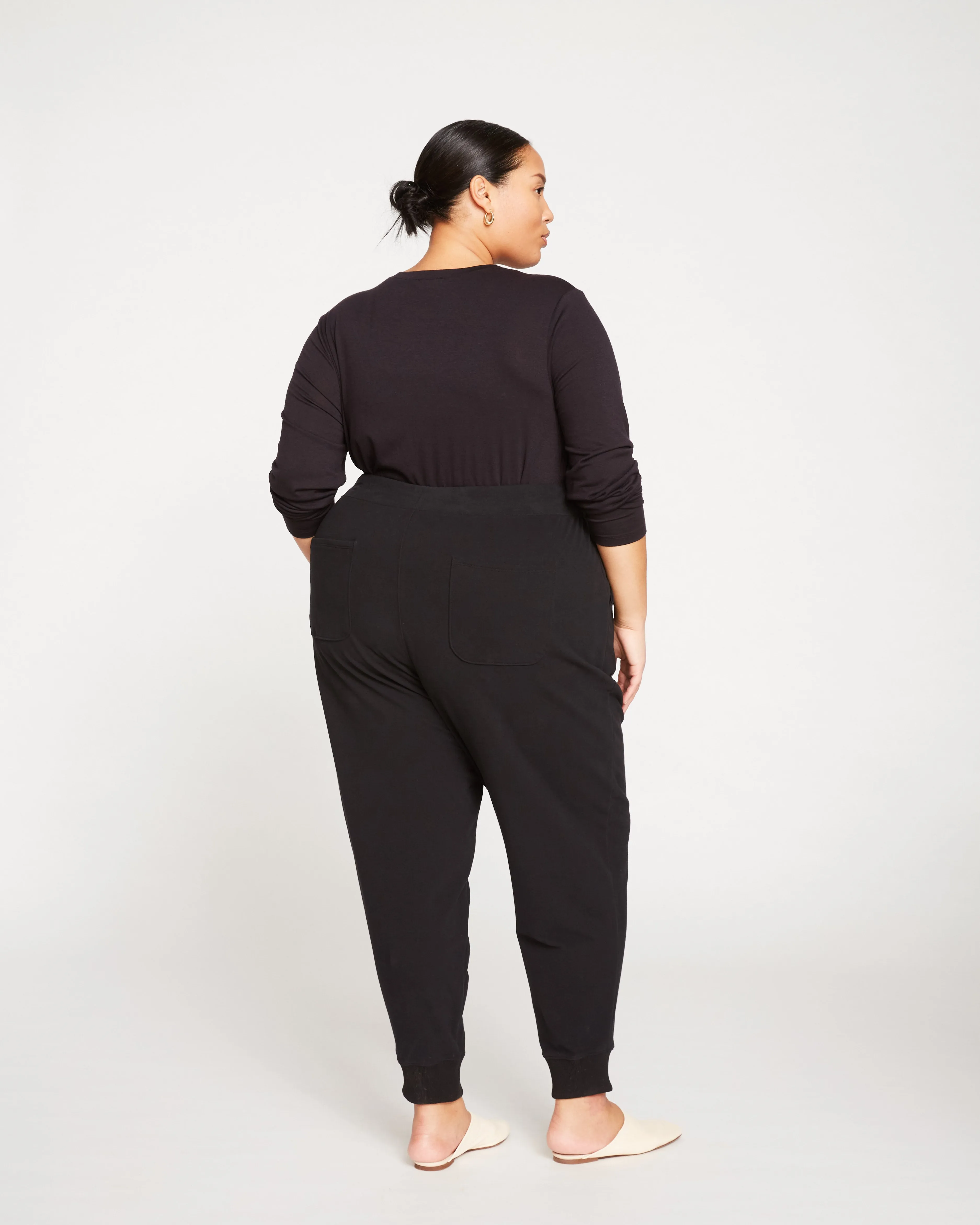 Peachy Terry Drawstring Jogger - Black sold by Universal Standard product image thumbnail 5