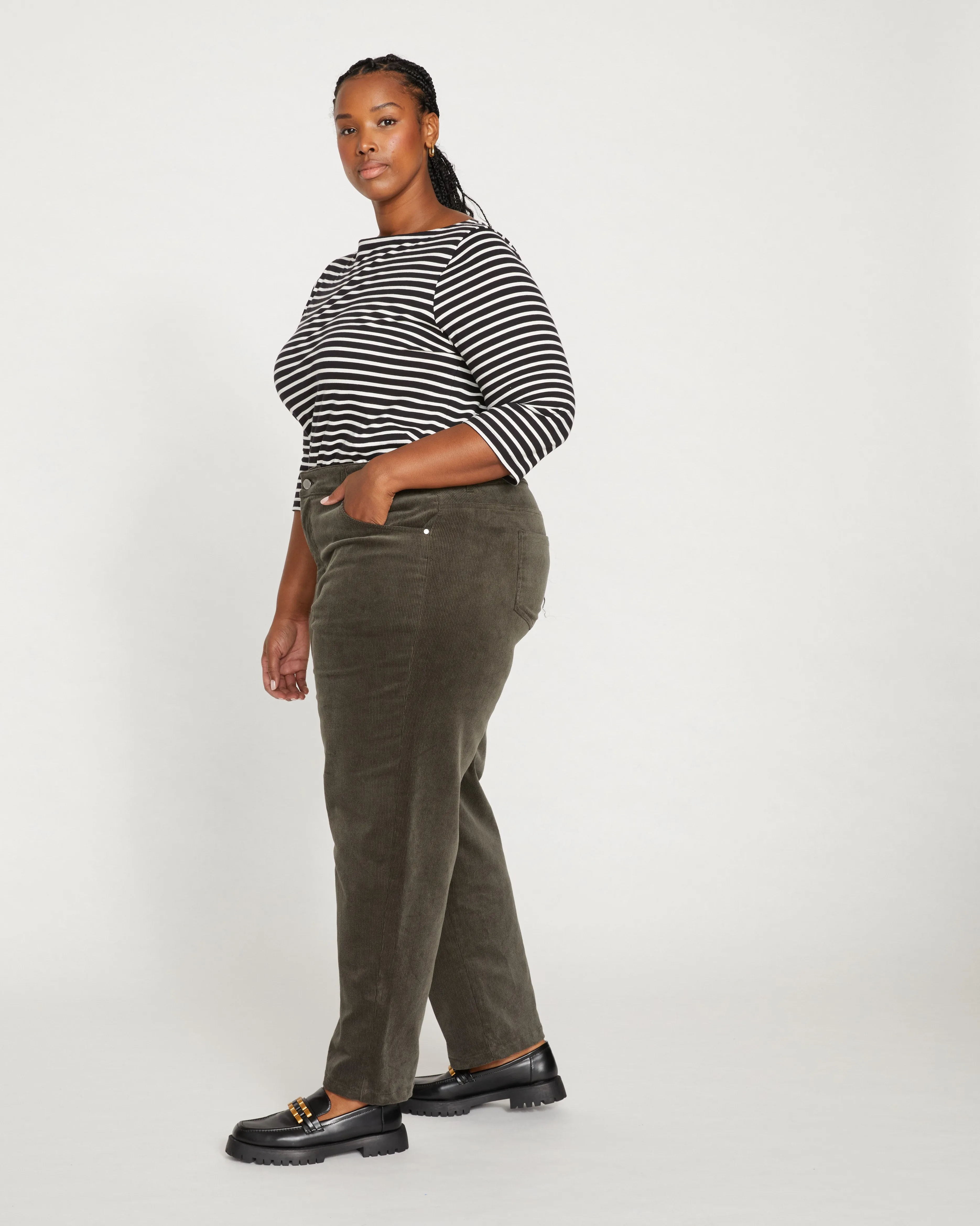 Cassidy High Rise Straight Corduroy Pants - Nori sold by Universal Standard product image thumbnail 3