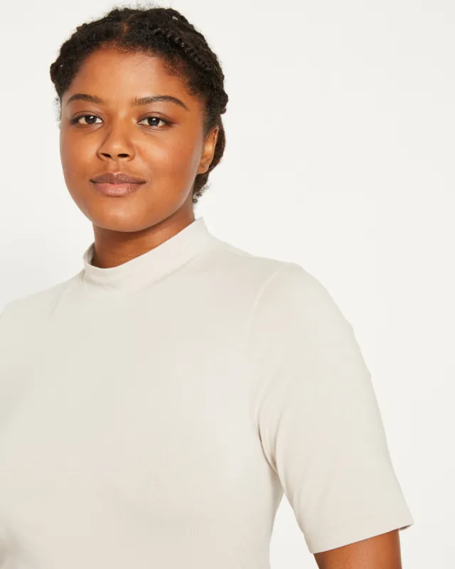 Modern Mock Neck Tee - Dove Grey sold by Universal Standard