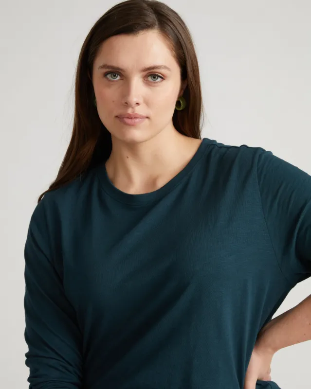 Light-As-Air Long Sleeve Crew Neck Tee - Deep Sea made by Universal Standard