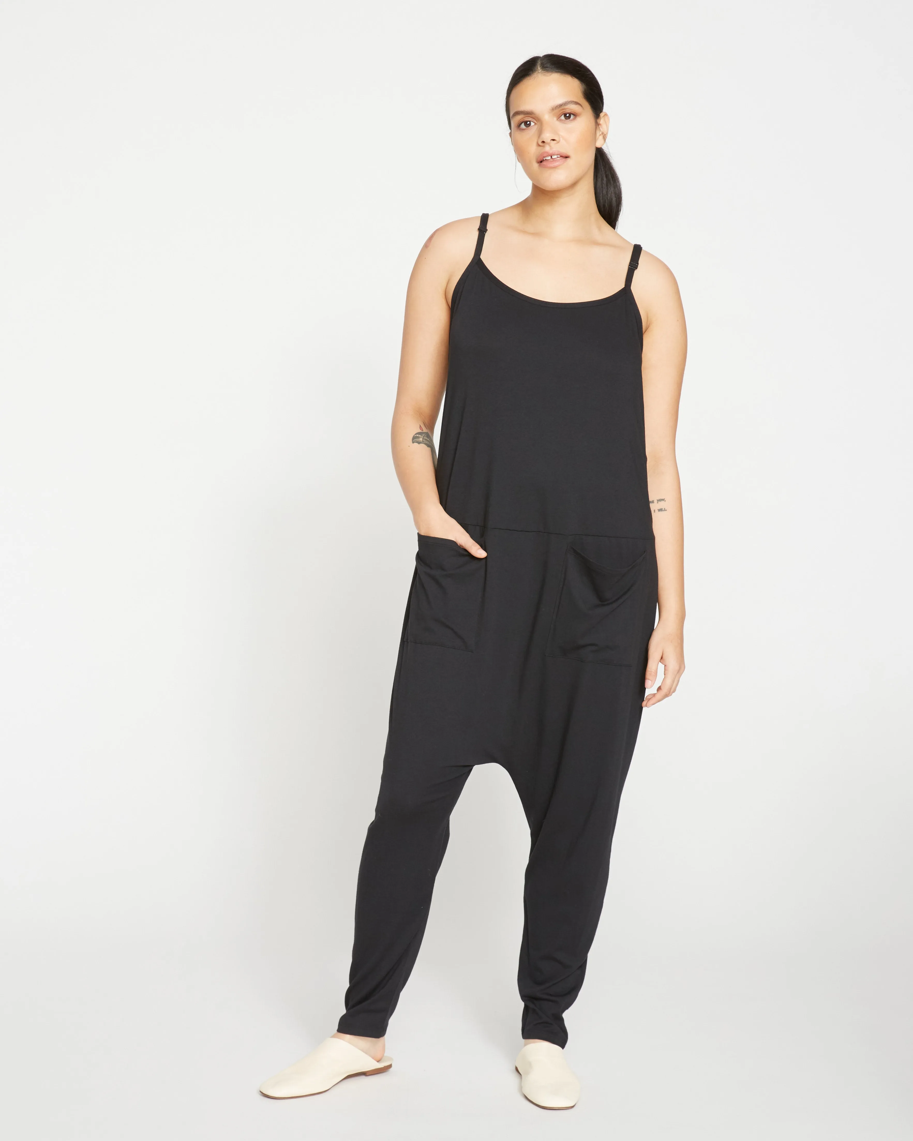 Jackson Sleeveless Jumpsuit - Black sold by Universal Standard