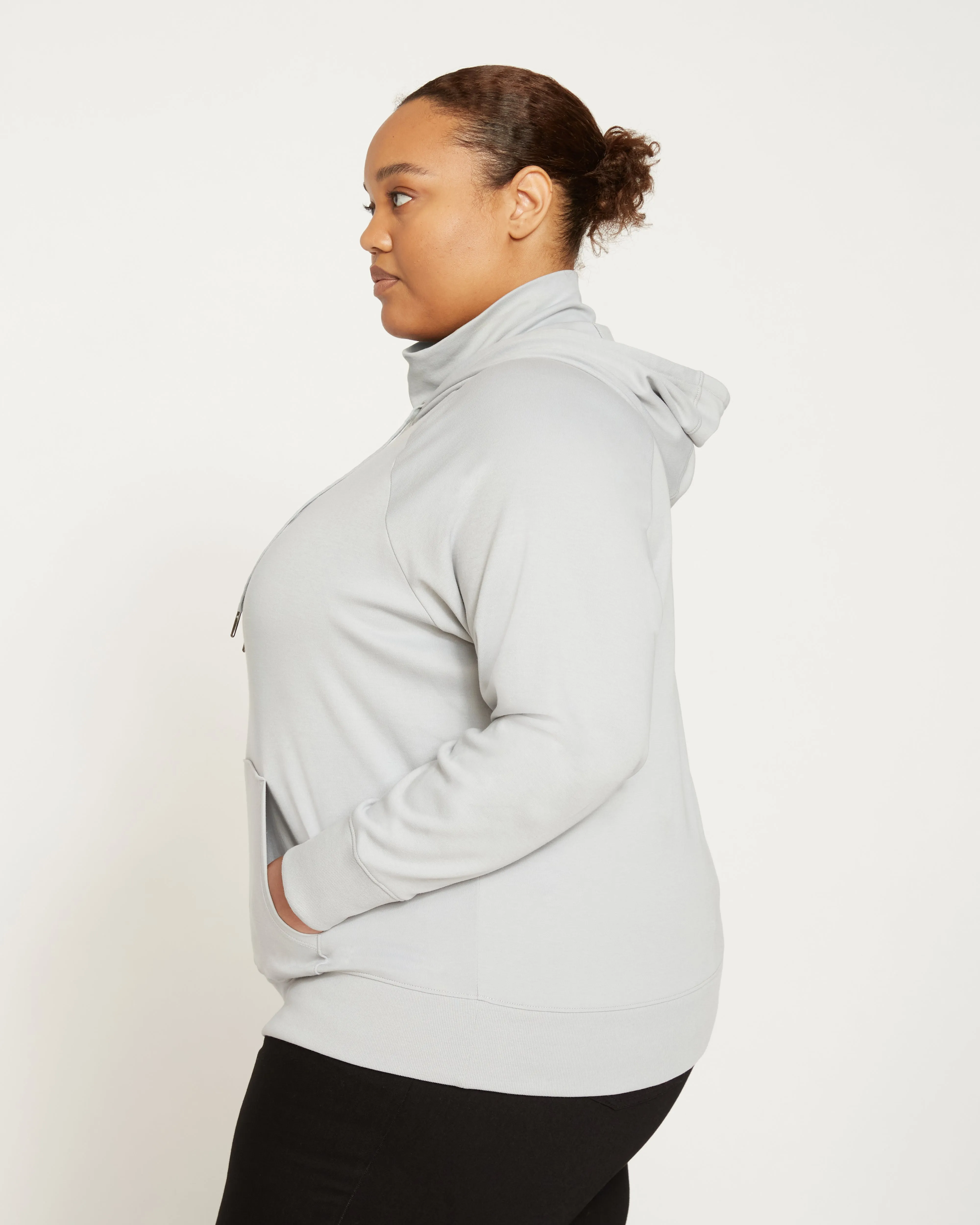 Fallon Funnel Neck Hoodie - Grey Sky sold by Universal Standard product image thumbnail 3