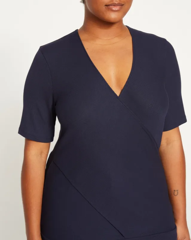Form Rib Wrap Top - Midnight sold by Universal Standard